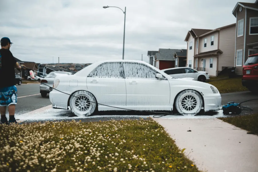 using a pressure washer