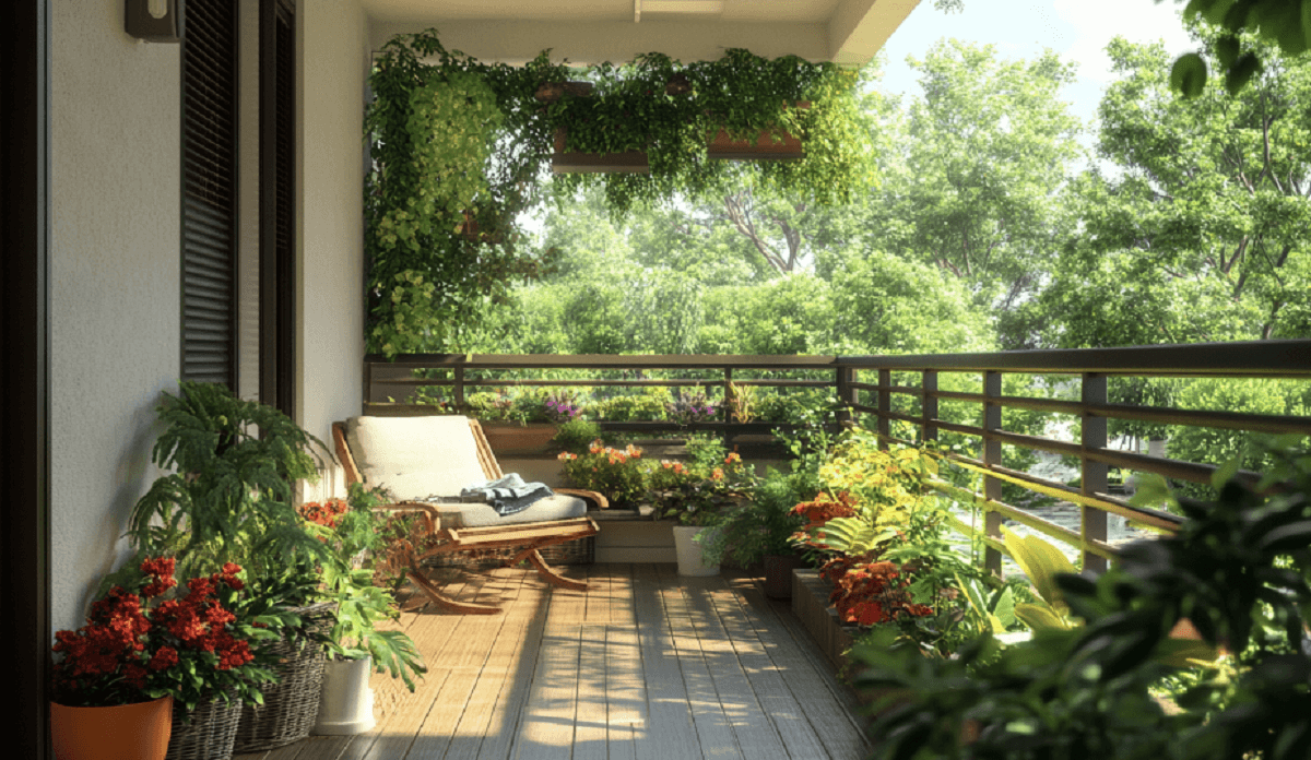 Idéias para jardins com varanda: transforme seu pequeno espaço - VEVOR Blog, image size:1200x696