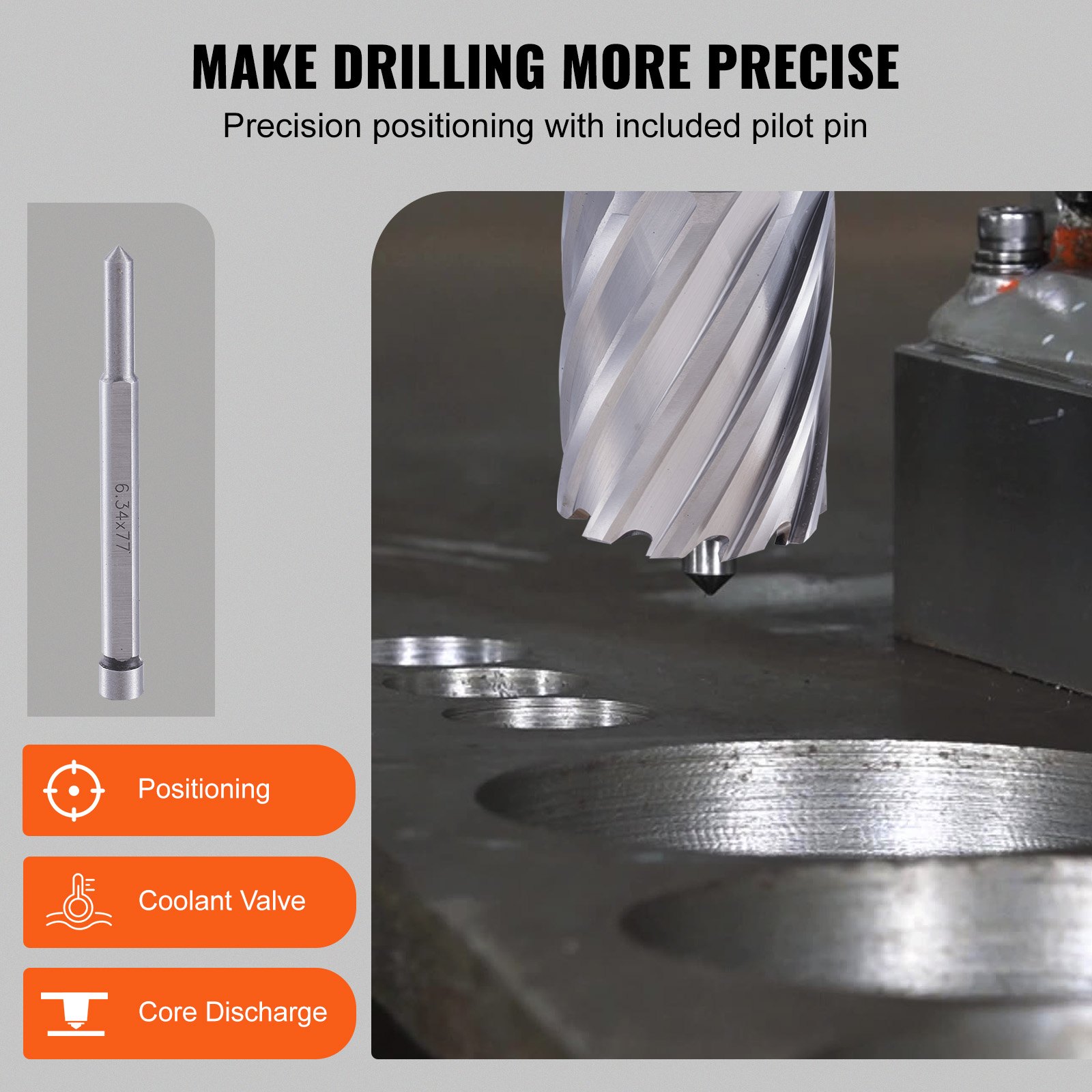 VEVOR Annular Cutter Set, 6 pcs Weldon Shank Mag Drill Bits Manual - Image 6