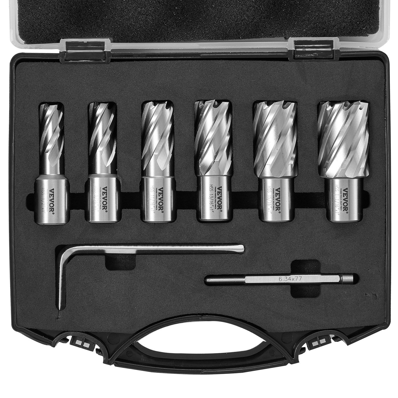 VEVOR Annular Cutter Set, 6 pcs Weldon Shank Mag Drill Bits Manual