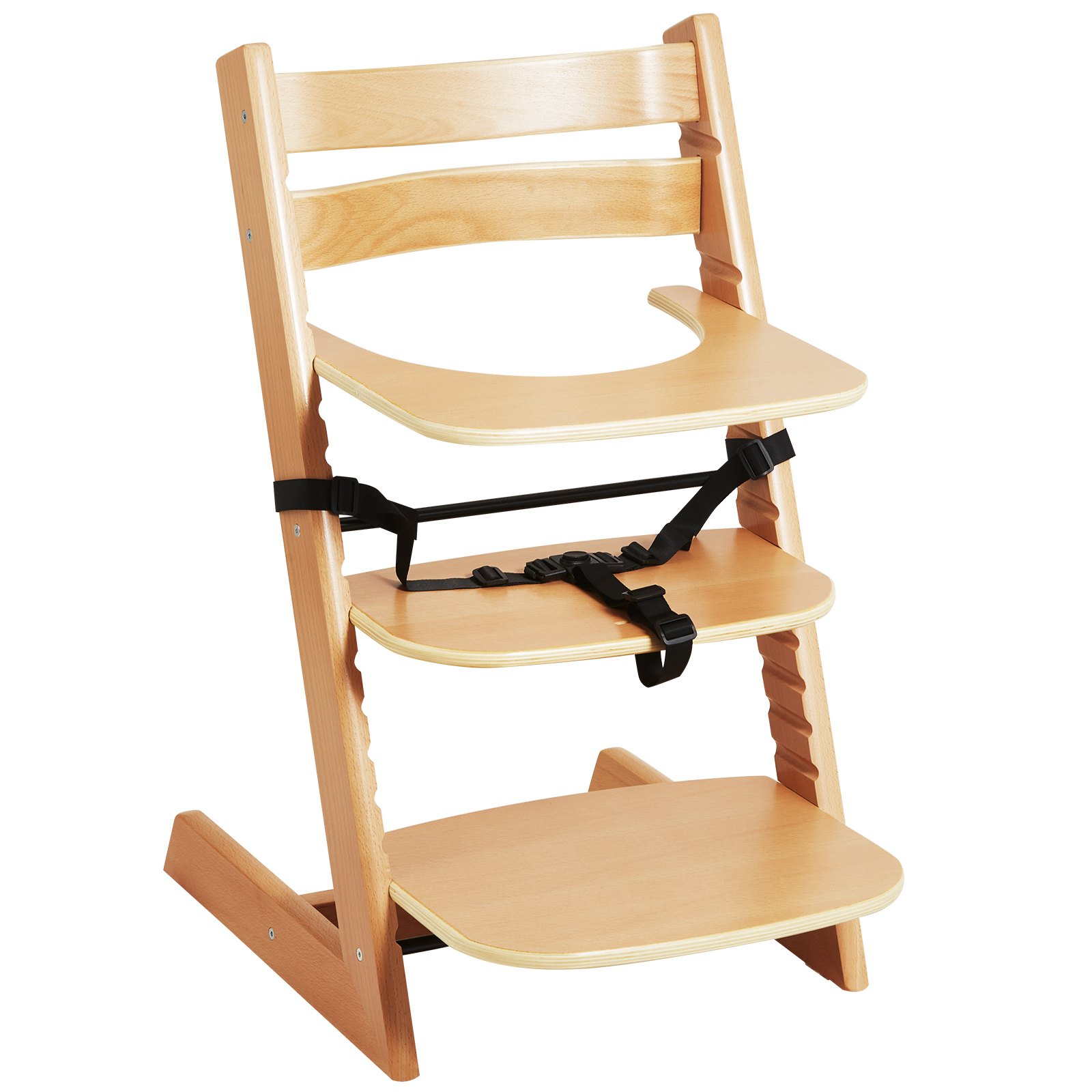 VEVOR Wooden High Chair for Babies & Toddlers, Natural Manual