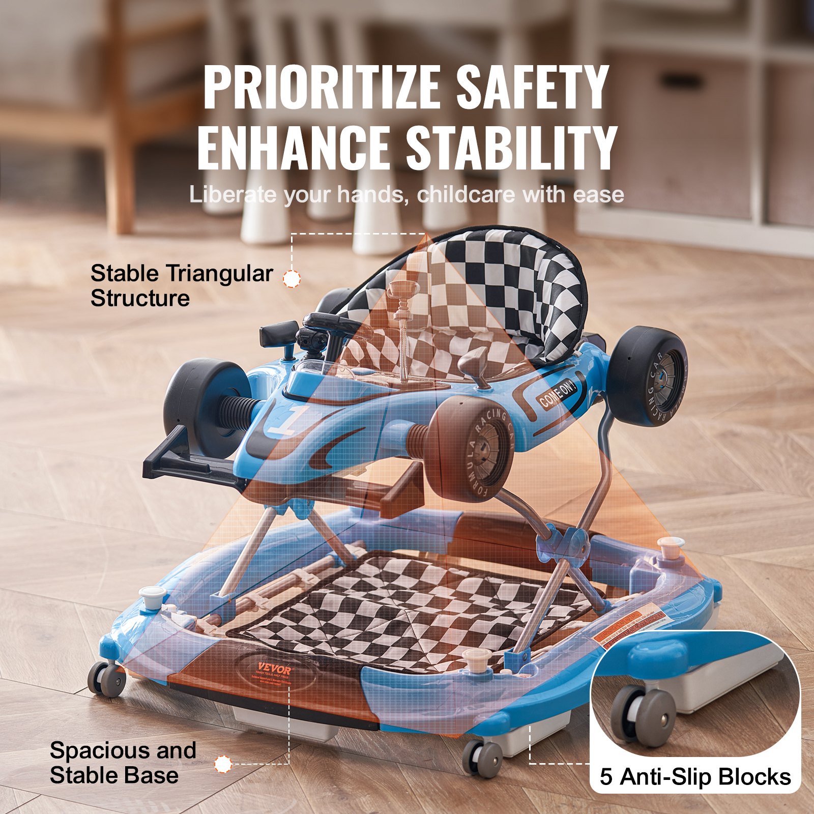 VEVOR 4-in-1 Baby Walker, Foldable with Wheels Manual - Image 5