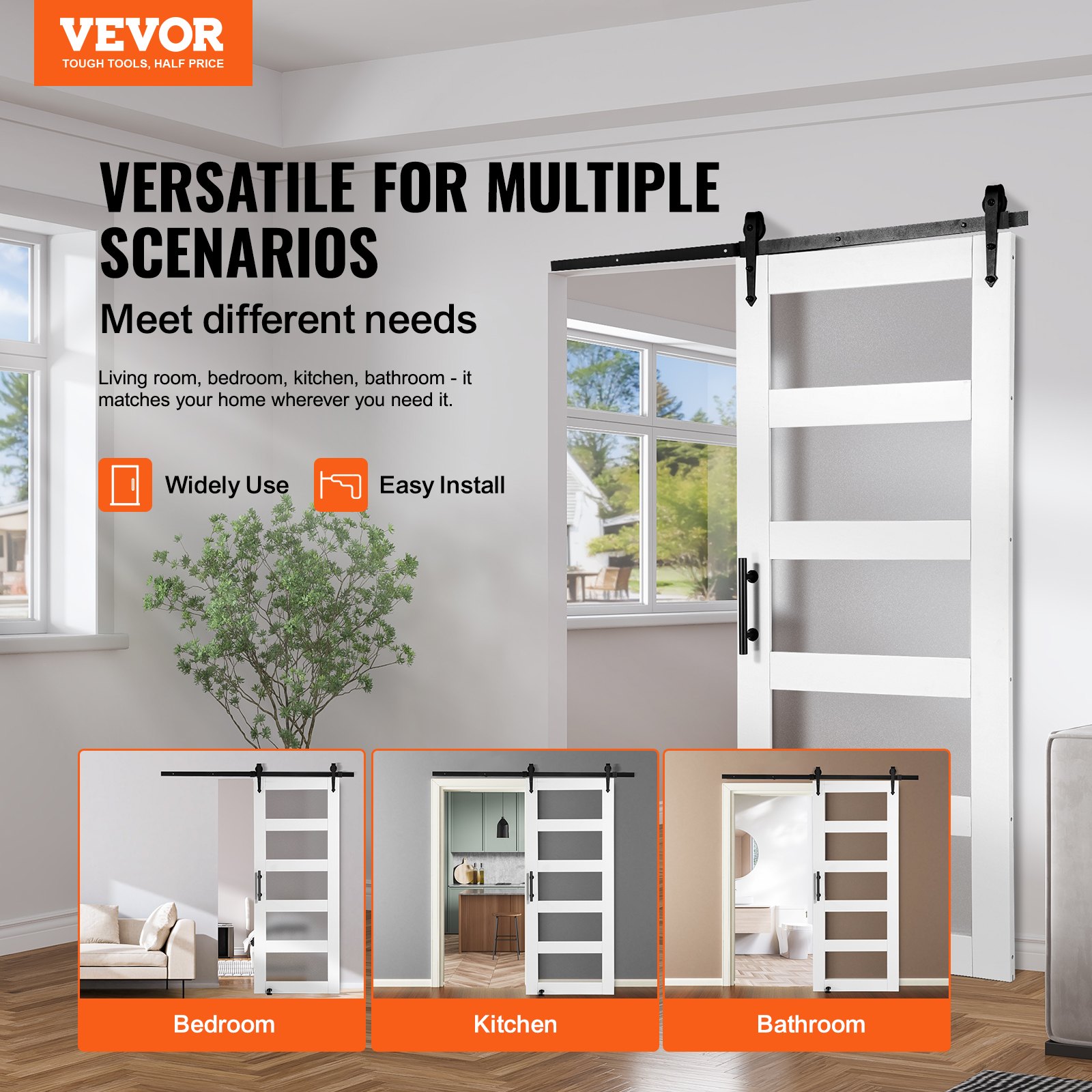 VEVOR Barn Door and Hardware Kit, 30" x 84" Manual - Image 2