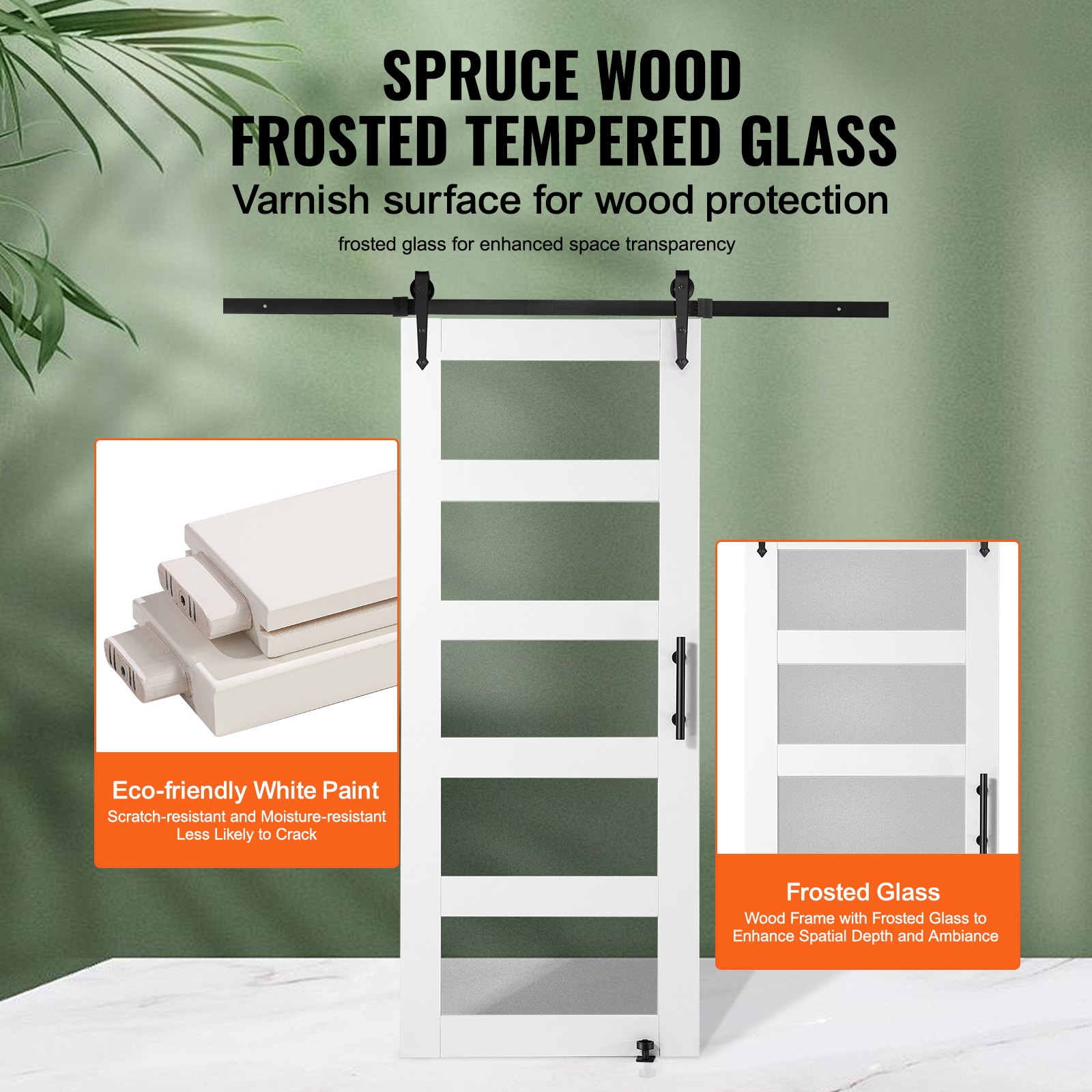 VEVOR Barn Door and Hardware Kit, 30" x 84" Manual - Image 3