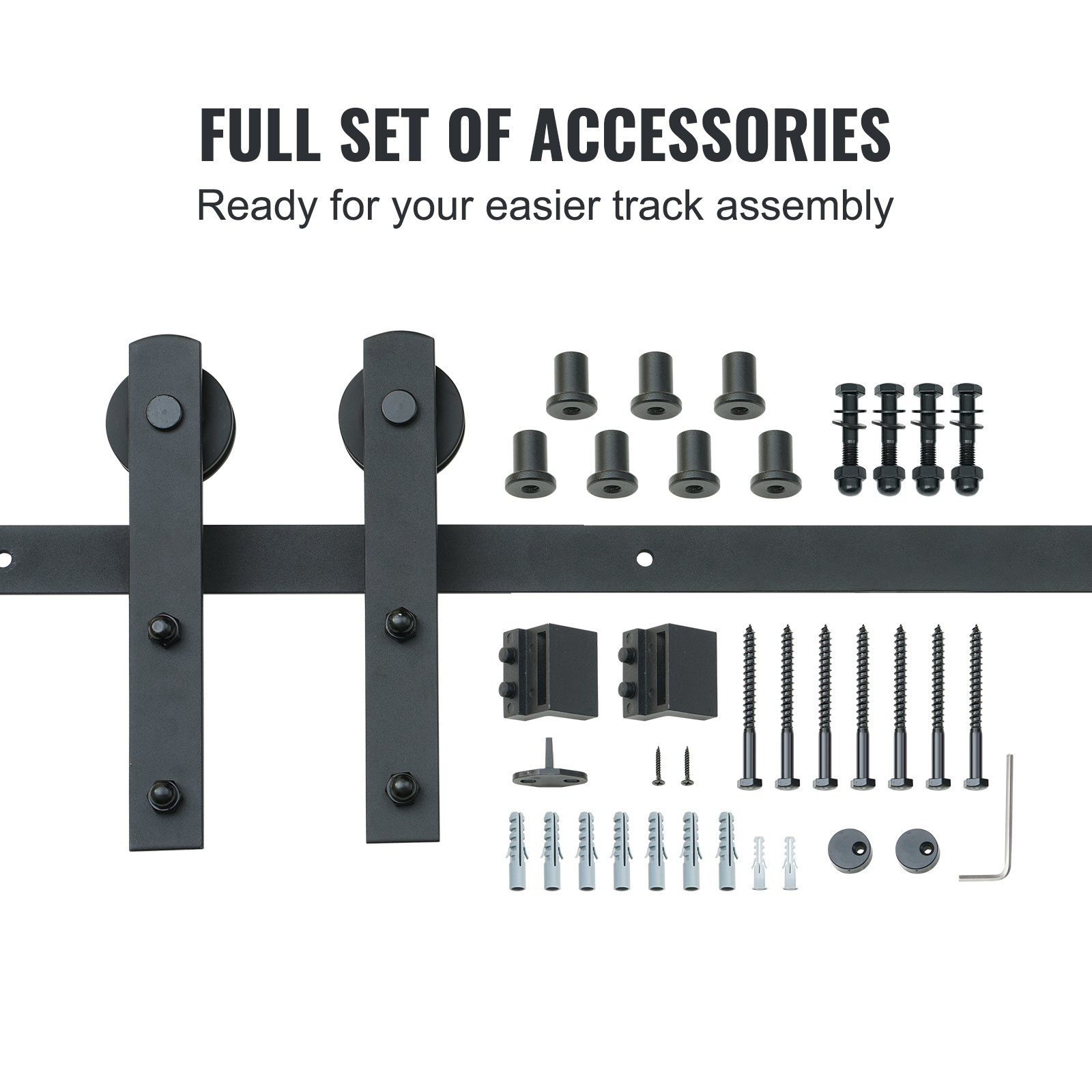 VEVOR 8FT Sliding Barn Door Hardware Kit, 330LBS Manual - Image 4