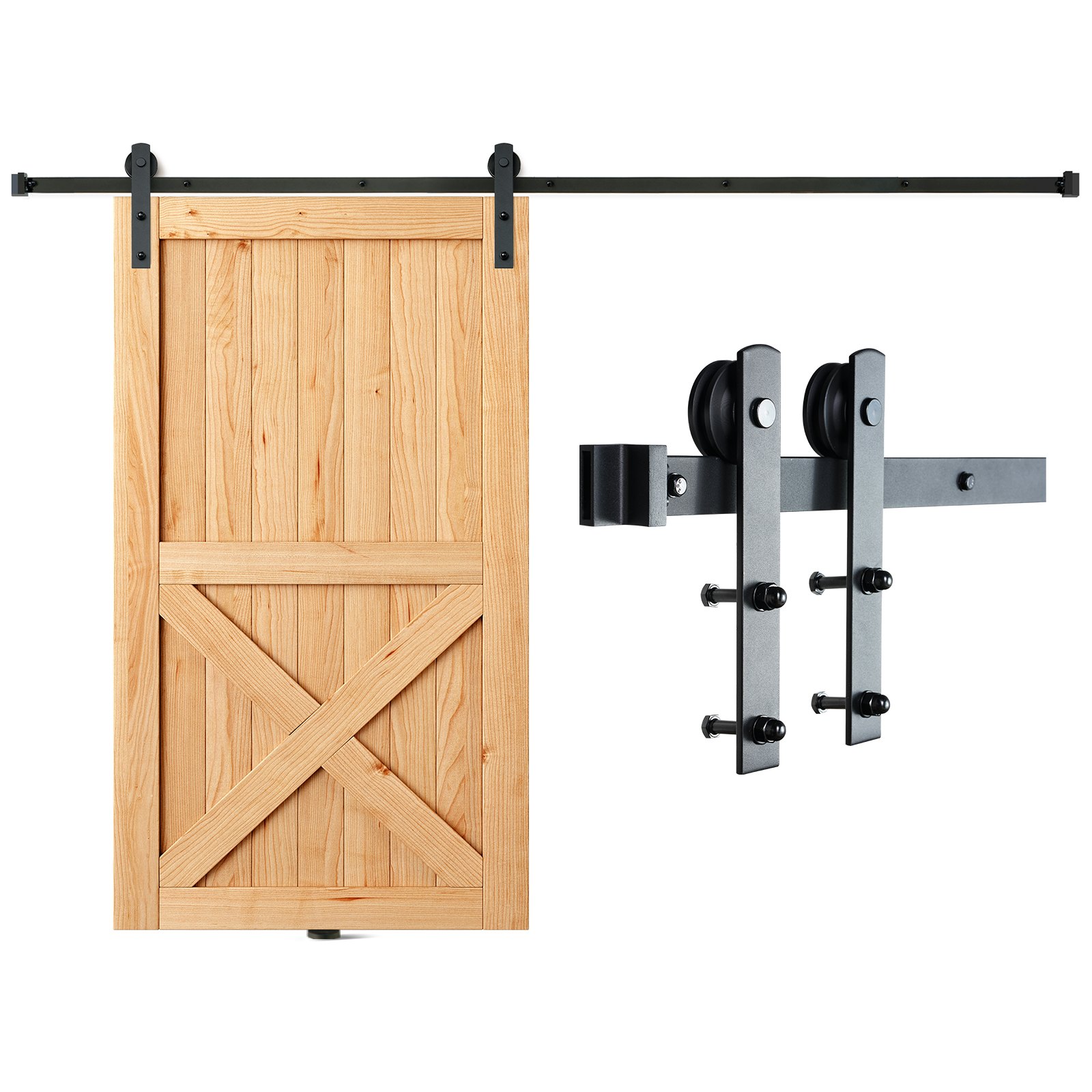 VEVOR 8FT Sliding Barn Door Hardware Kit, 330LBS Manual