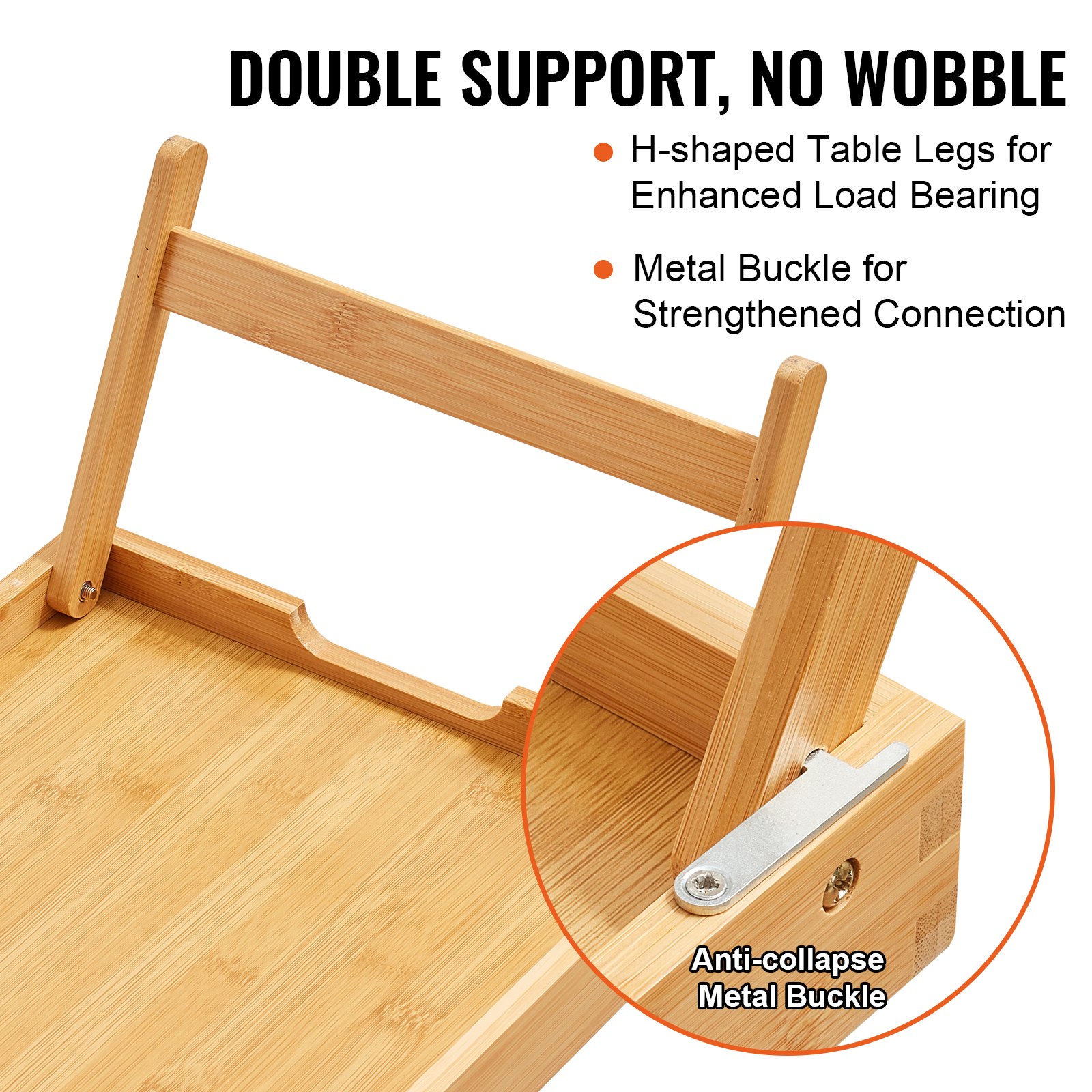 VEVOR 2-Pack Bed Tray Table with Foldable Legs Manual - Image 5