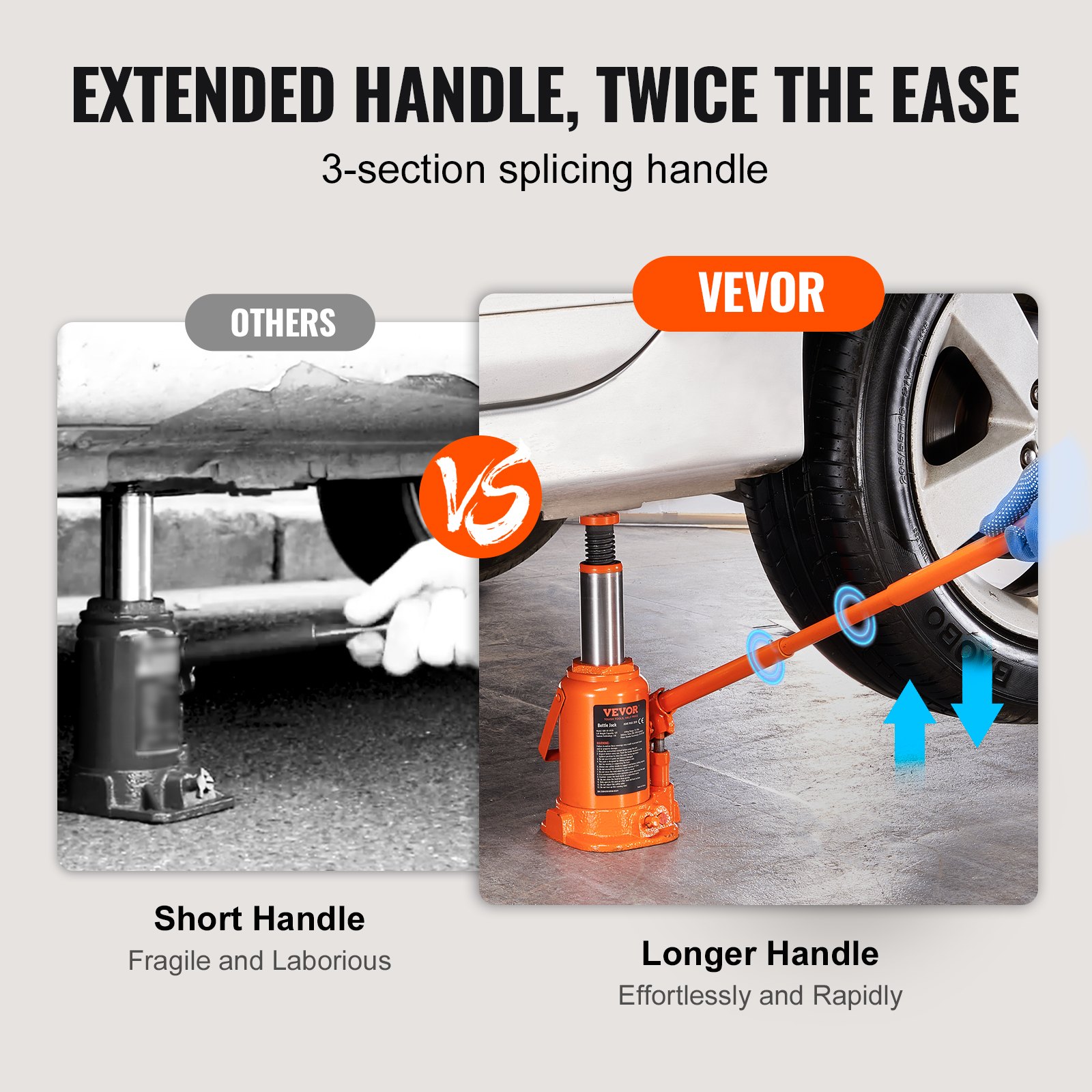 VEVOR Hydraulic Bottle Jack, 12 Ton/24000, LBS Manual - Image 5