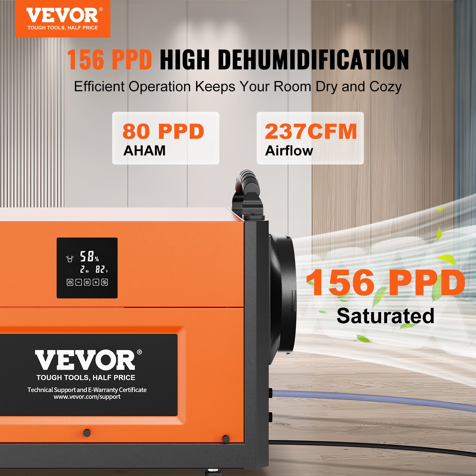 VEVOR 156 Pints Commercial Dehumidifier Manual - Image 2