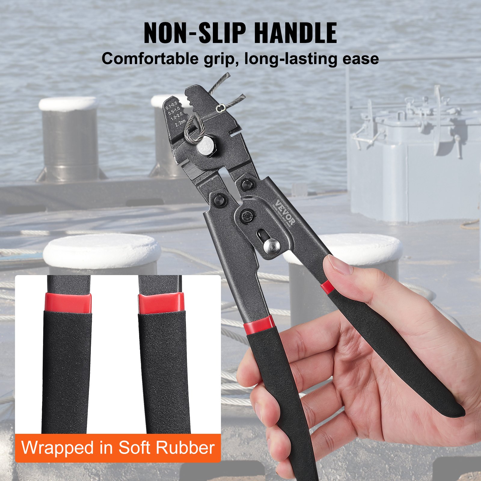 VEVOR Wire Rope Crimping Tool and Cutter Up To 2.2mm Manual - Image 6
