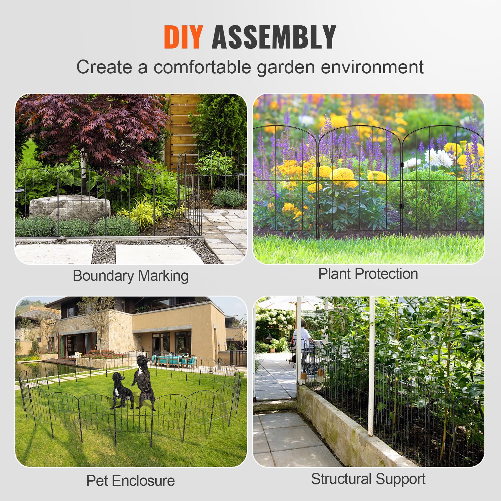 VEVOR Garden Fence, No Dig Fence 24in(H) x30ft(L) Manual - Image 6