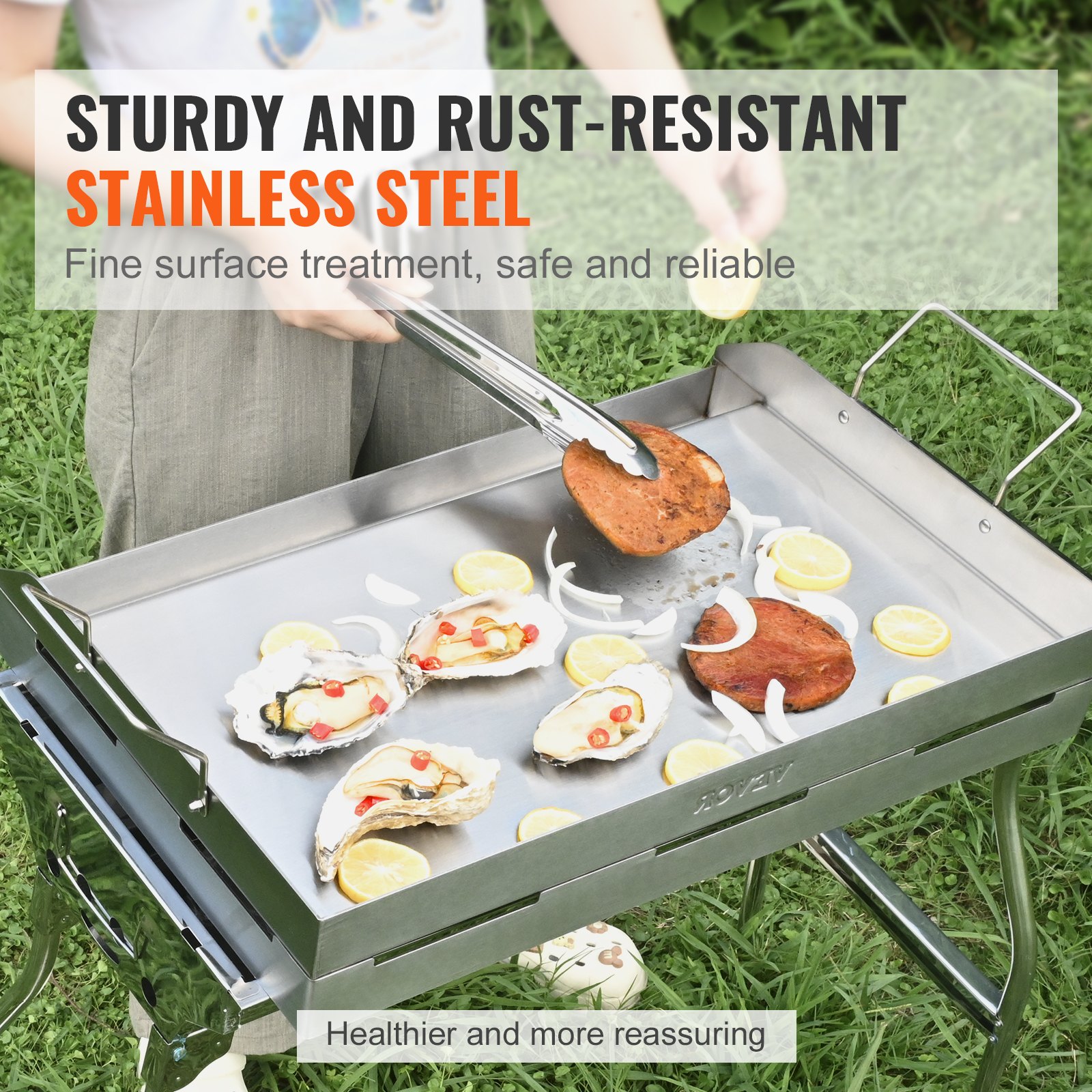 VEVOR Stove Top Griddle, 23.5"x16" Pre-Seasoned Stainless Steel Griddle Manual - Image 3