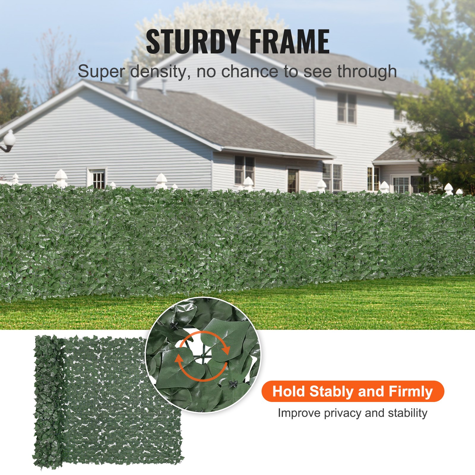 VEVOR Ivy Privacy Fence, 59 x 98 in Artificial Green Wall Screen Manual - Image 3