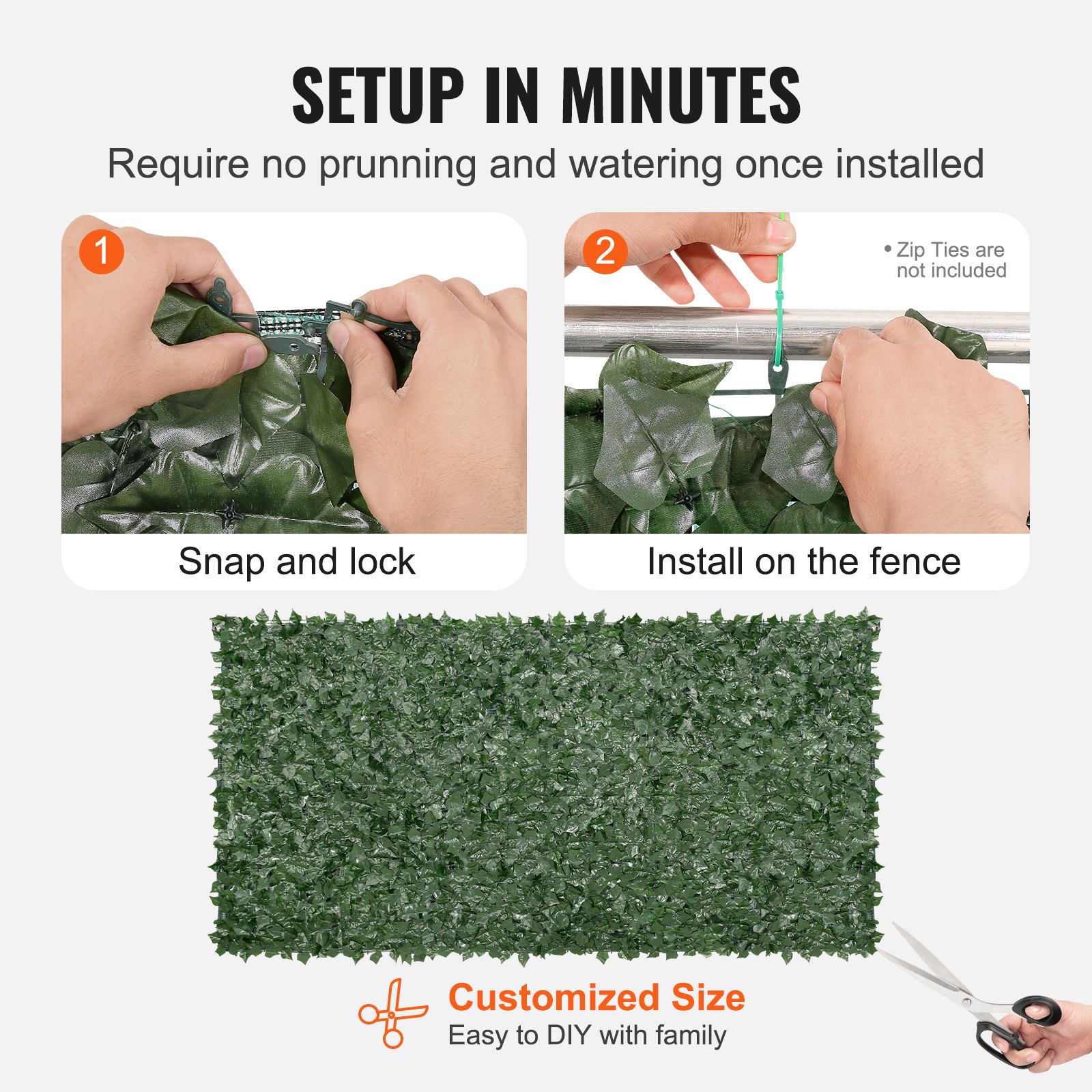 VEVOR Ivy Privacy Fence, 59 x 118 tommer Manual - Billede 5