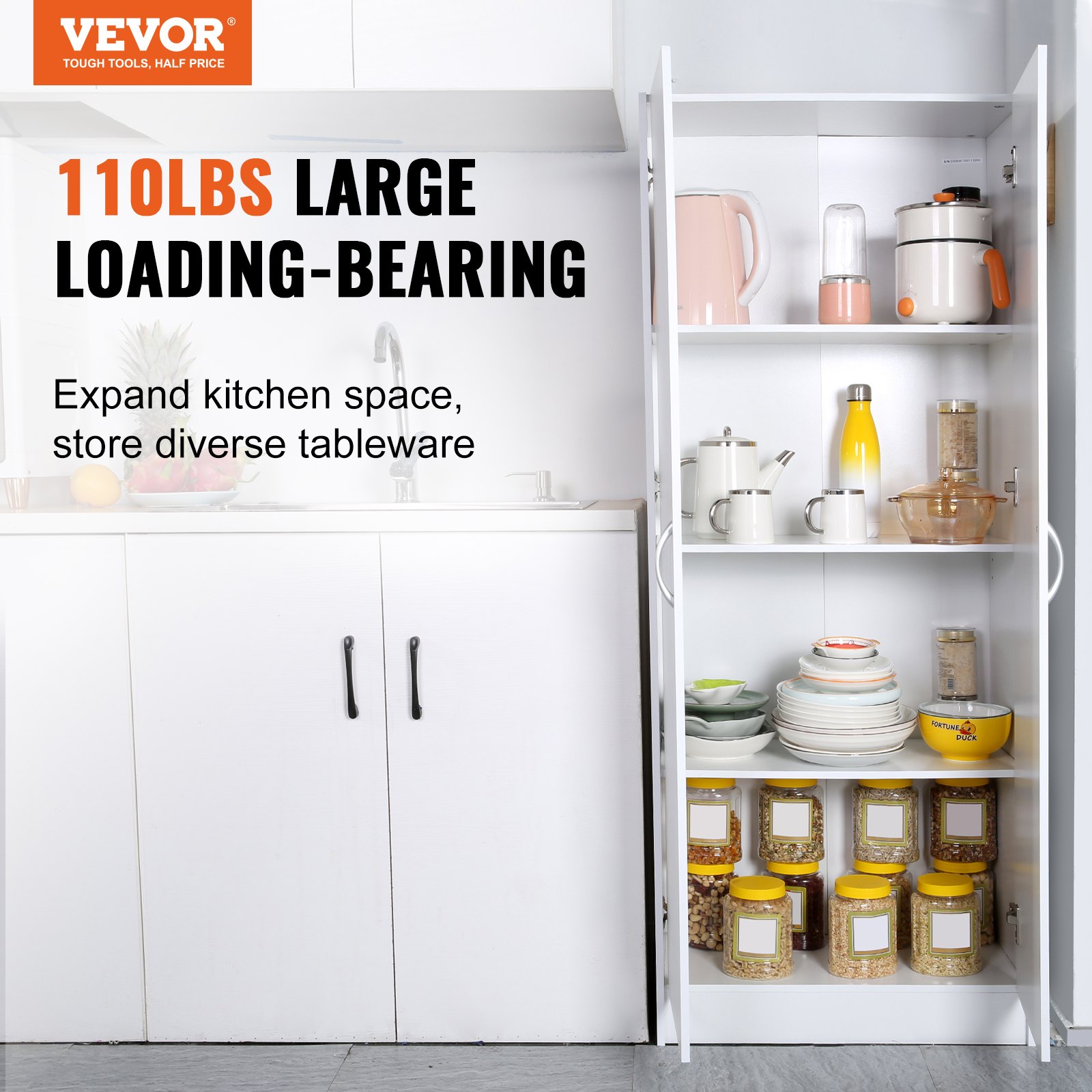 VEVOR Køkken Pantry Cabinet 60" Manual - Billede 2