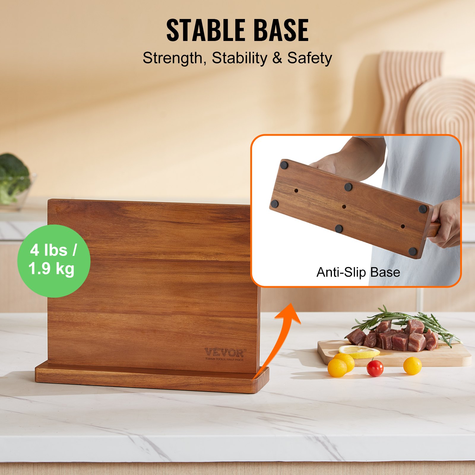 VEVOR Magnetic Knive Block, 12 tommer Home Kitchen Knive Holder Manual - Billede 4