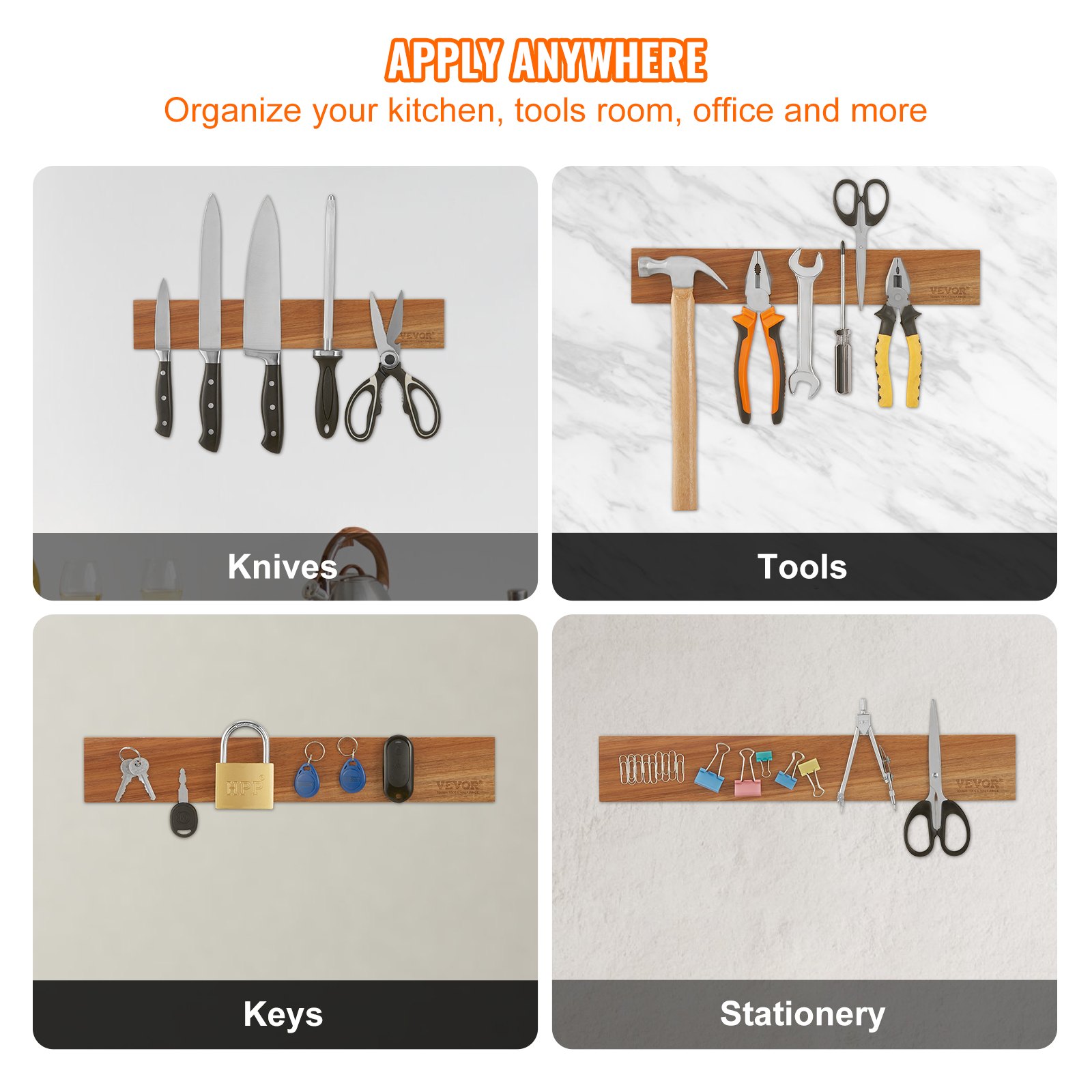 VEVOR Magnetic Knife Holder with Enhanced Strong Magnet, 16" Manual - Image 6