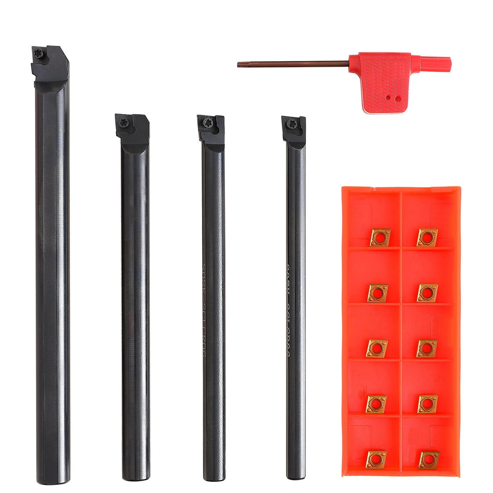 VEVOR 4 Pieces Indexable Lathe Turning Tool Holder, 1/4 in Manual
