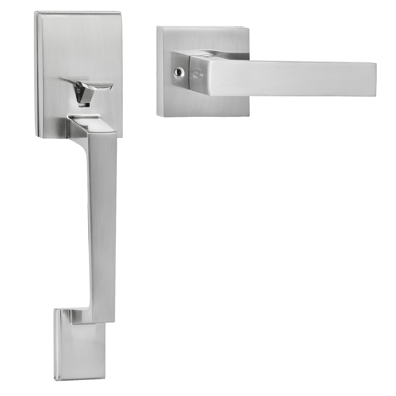 VEVOR Front Door Handle, Satin Nickel Manual