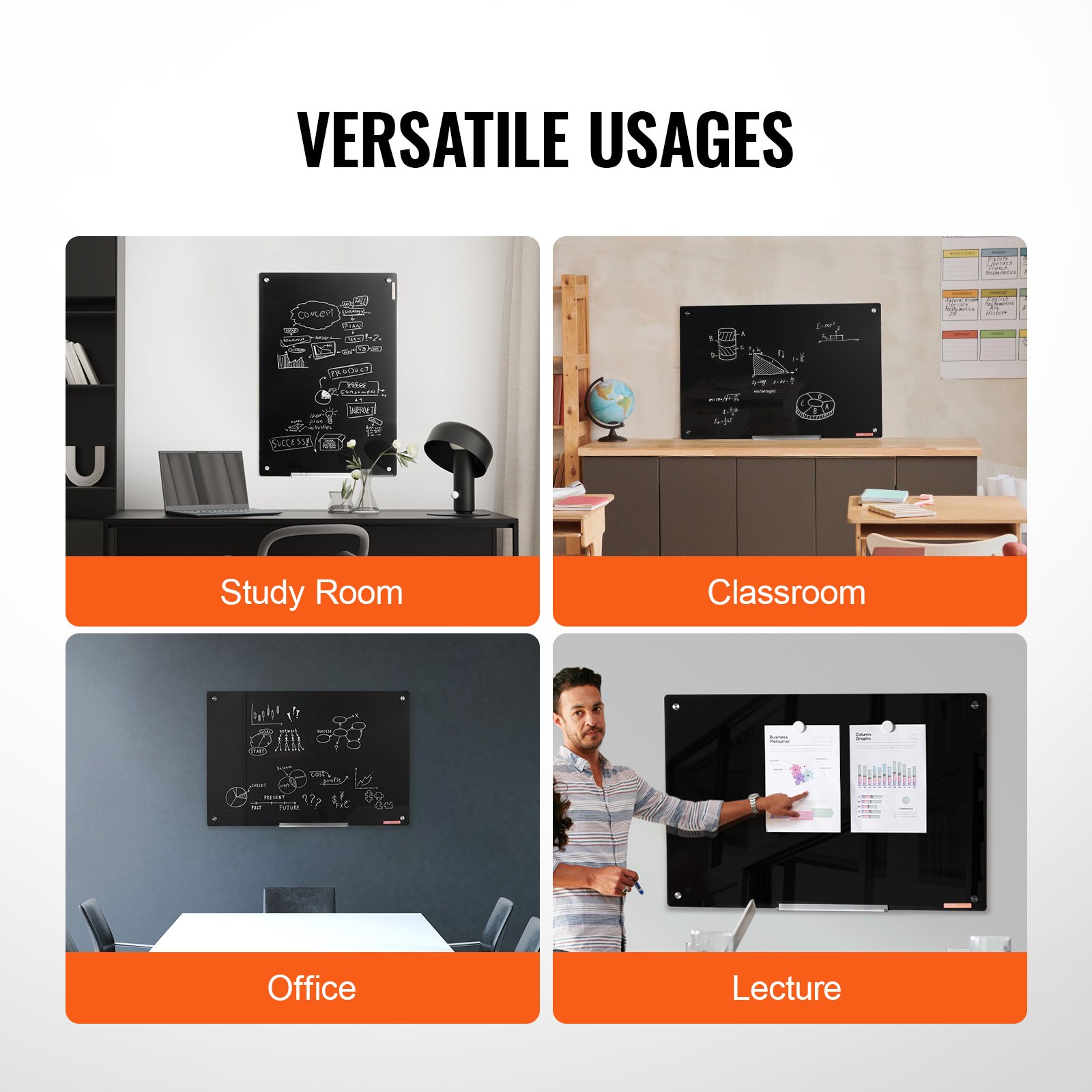 VEVOR Magnetic Glass Whiteboard, 36"x24" Manual - Image 6