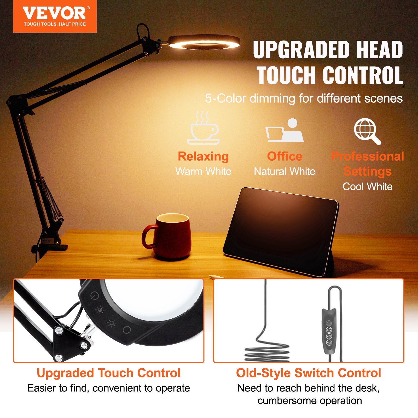 VEVOR Magnifying Glass with Light and Stand Manual - Image 2