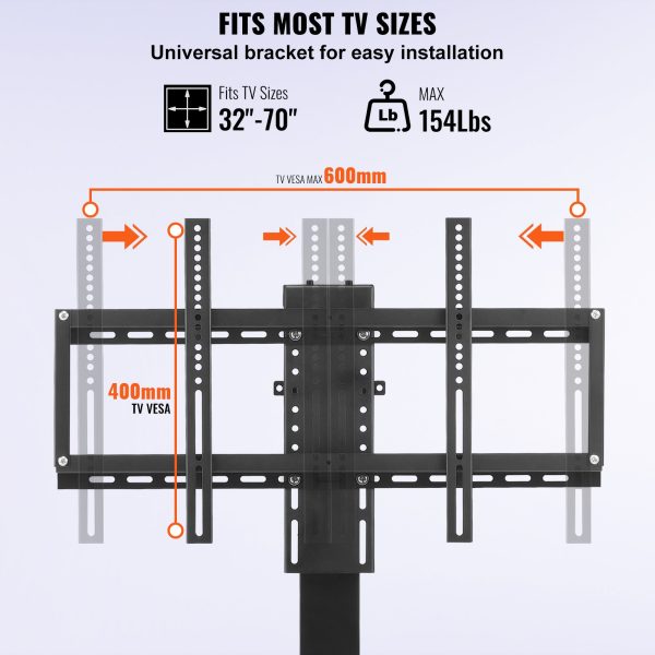 VEVOR Motorized TV Lift Stroke Length 39.4 Inches Manual