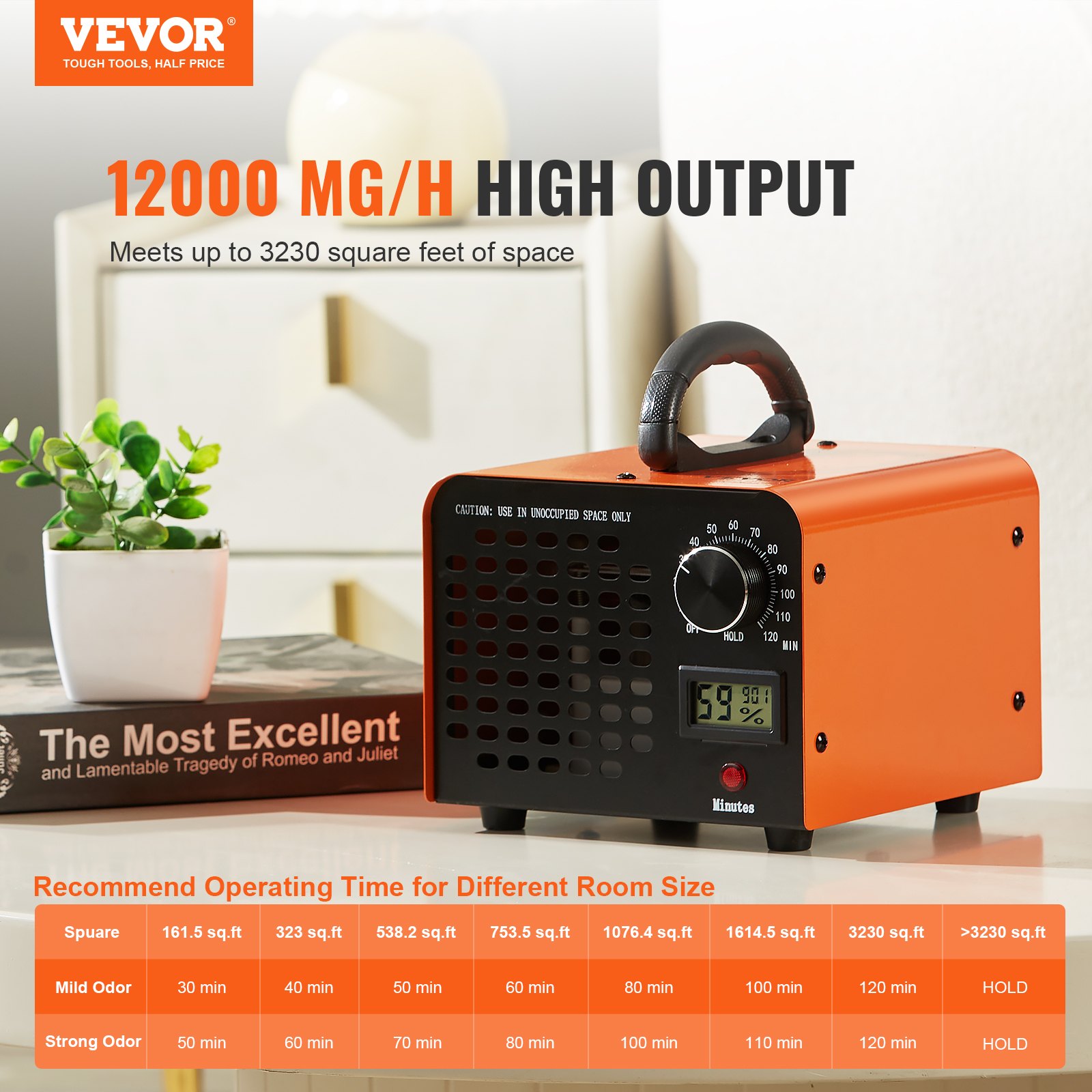 VEVOR Ozone Generator, 12000,mg/h Ozone Machine Odor Remover Manual - Image 2