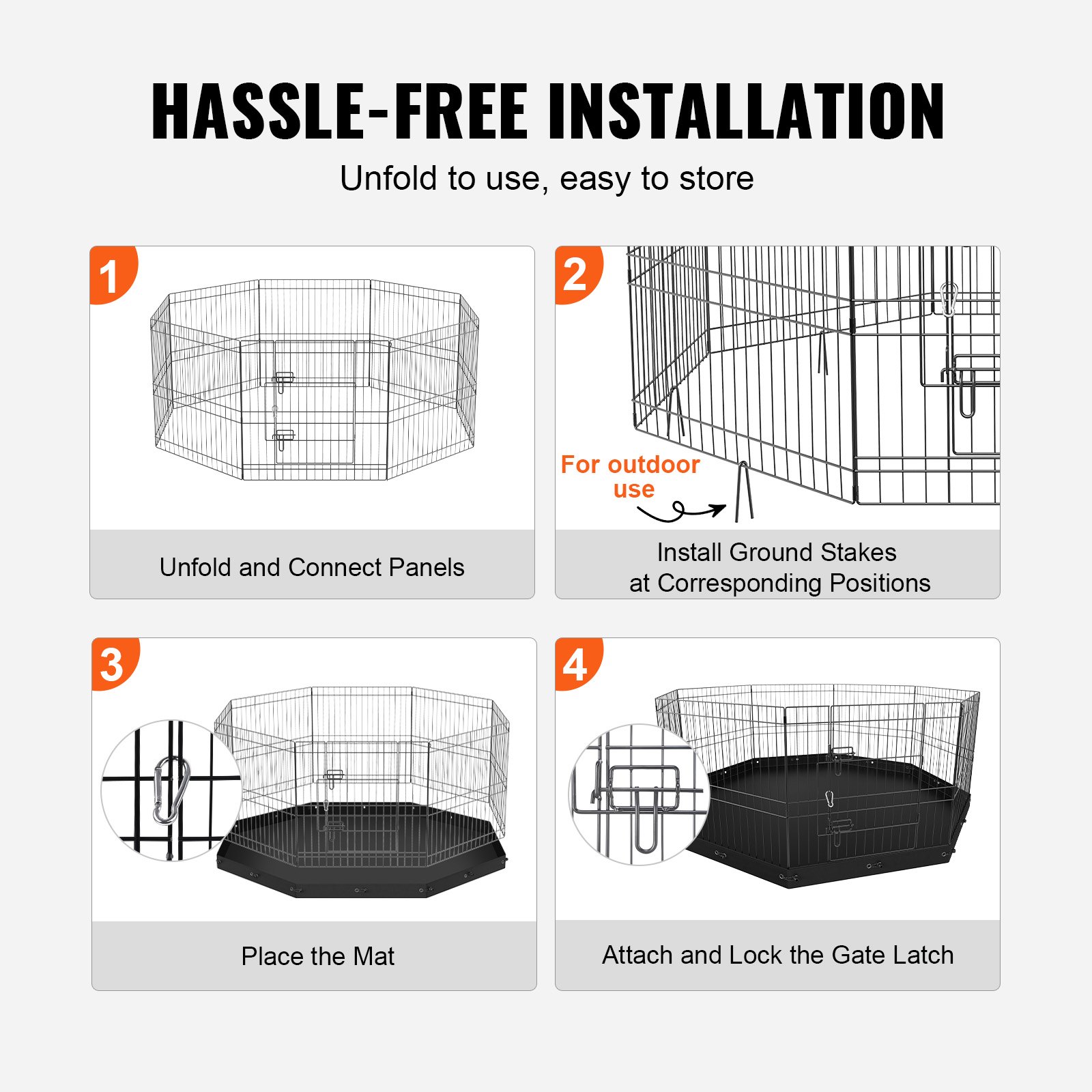 VEVOR Dog Playpen, 8 Panels Manual - Image 5