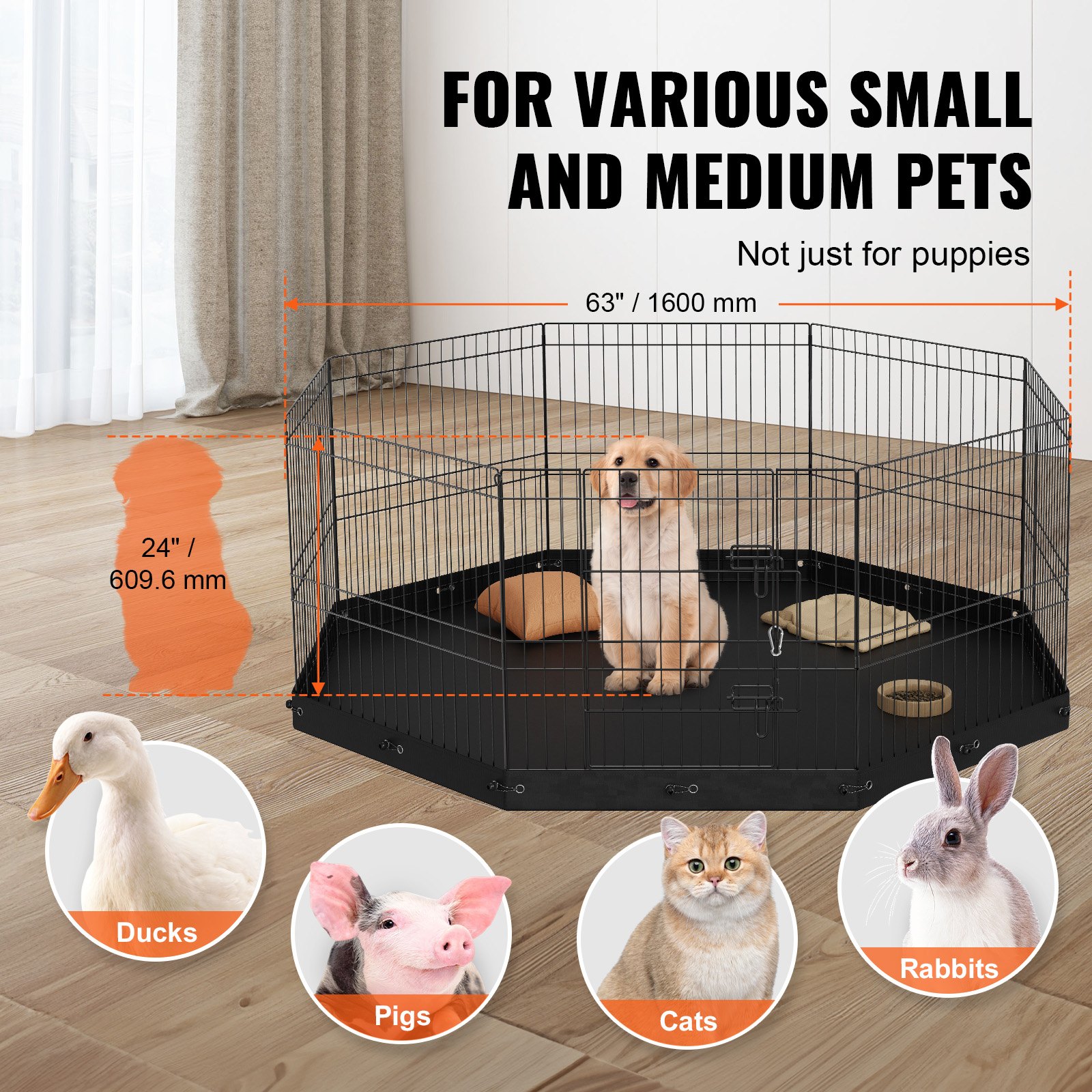 VEVOR Dog Playpen, 8 Panels Manual - Image 6