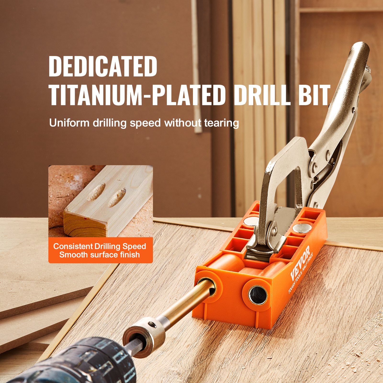VEVOR Pocket Hole Jig, 56 Pcs Mini Jig Pocket Hole System with 9" C-clamp Manual - Image 4