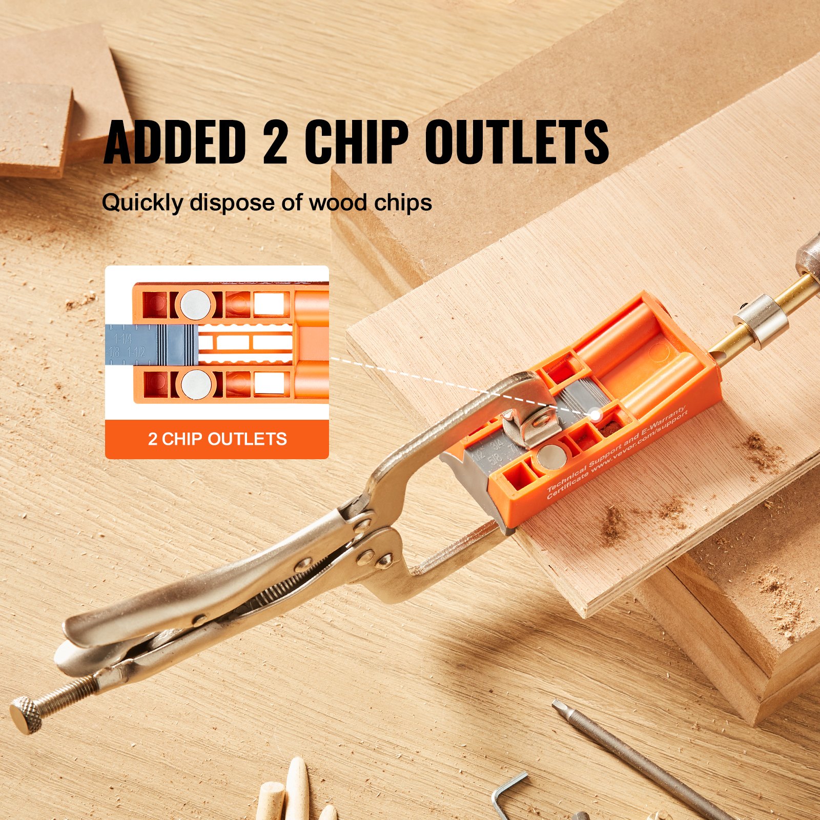 VEVOR Pocket Hole Jig, 56 Pcs Mini Jig Pocket Hole System with 9" C-clamp Manual - Image 5