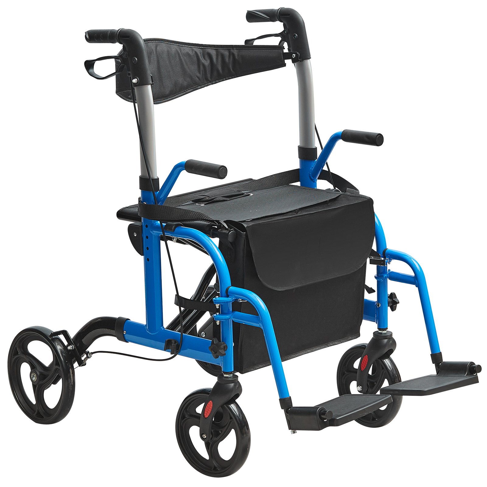 VEVOR 2 in 1 Rollator Walker & Transport Chair for Seniors Manual