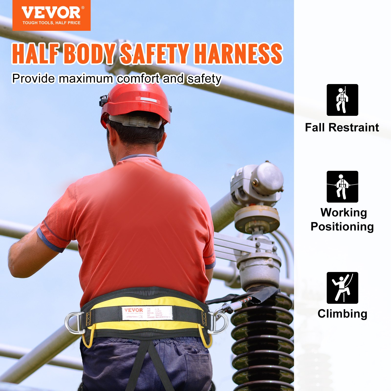 VEVOR Half Body Safety Harness, Tree Climbing Harness Manual - Image 2
