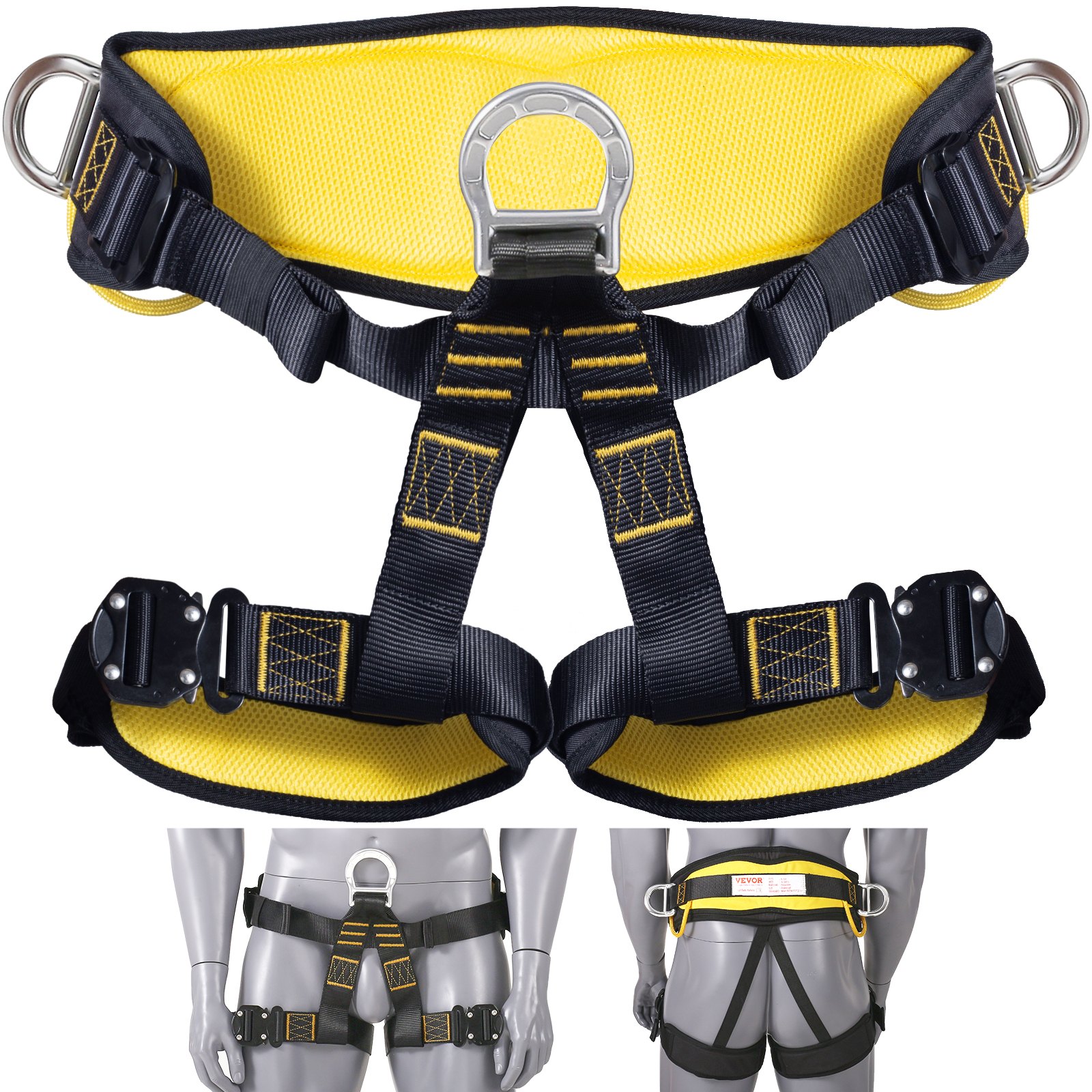 Baudrier D'escalade SOB RC69 – Harnais Demi-corps Noir (taille Unique, Neuf)