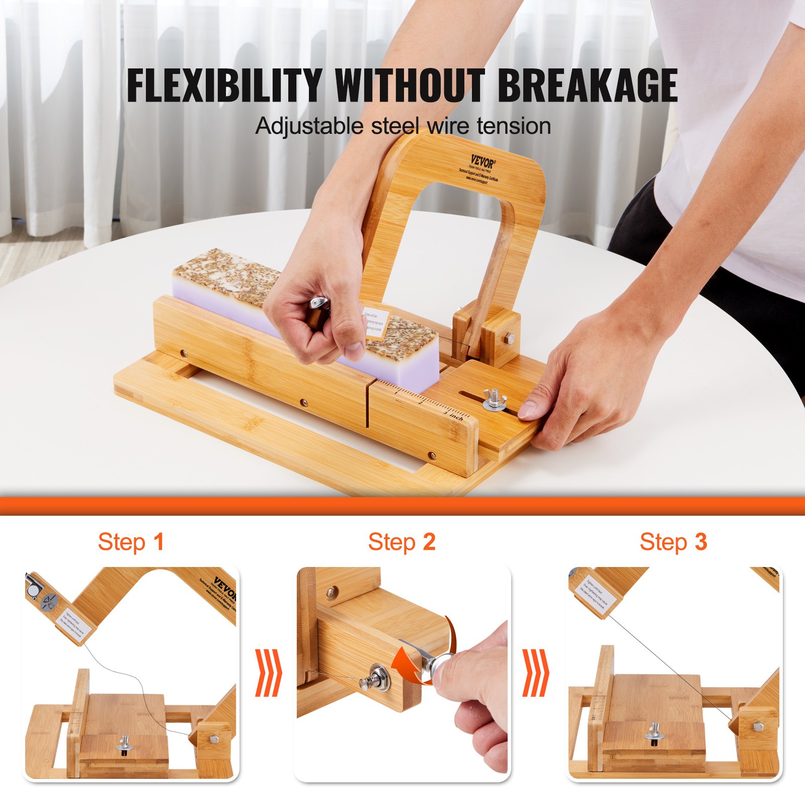 VEVOR Soap Cutter, 0-2 inch Bamboo Soap Slicer Manual - Image 3