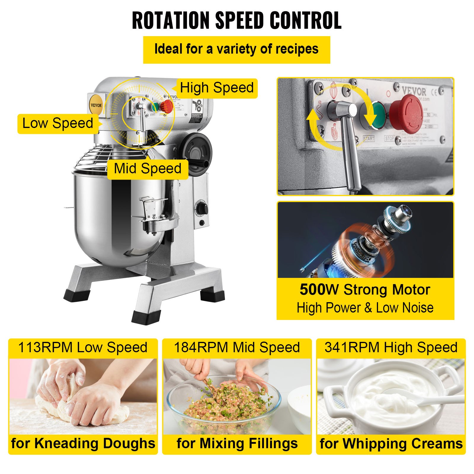 VEVOR Commercial Food Mixer, 15Qt Manual - Image 4