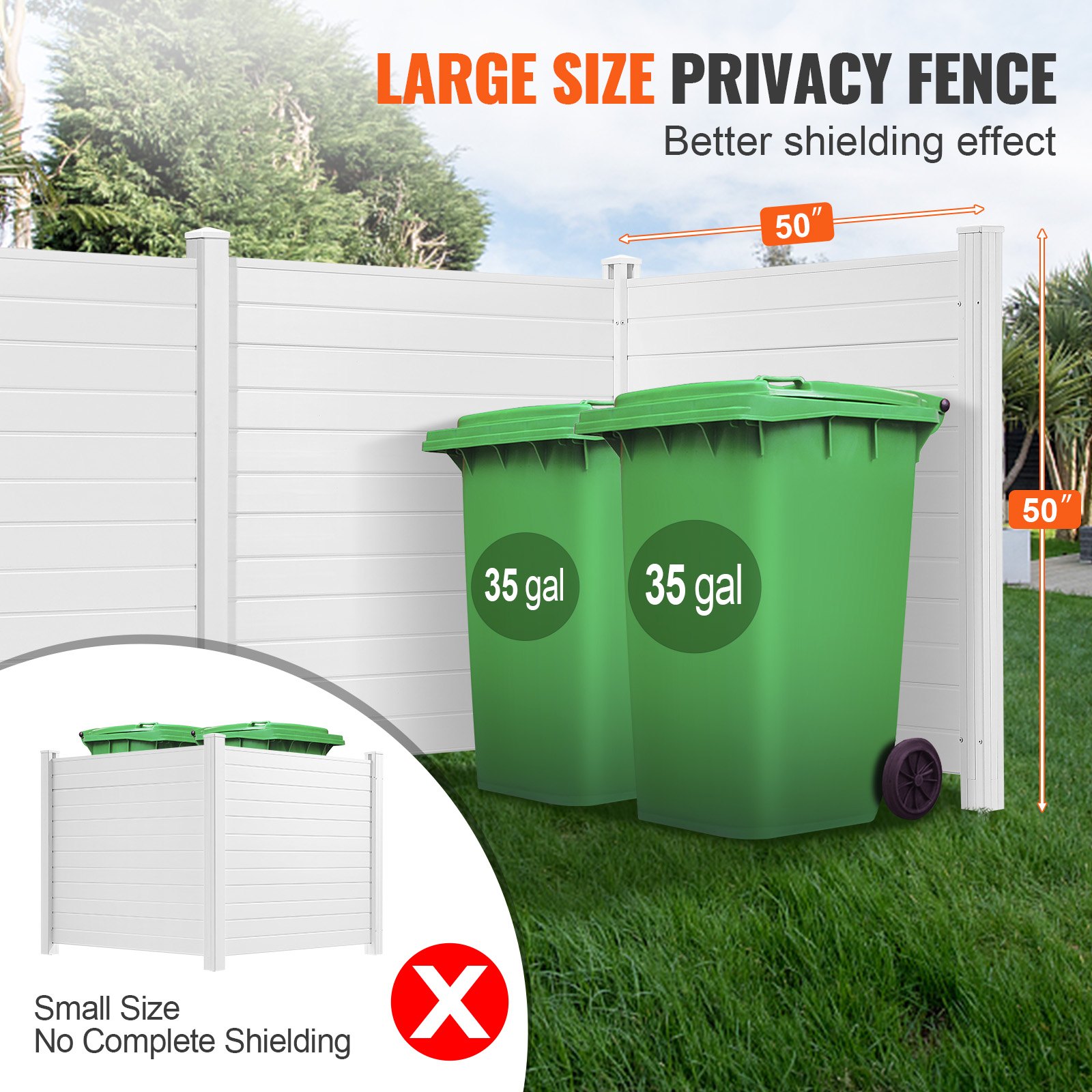 VEVOR Outdoor Privacy Screens, 50" W x 50" H Air Conditioner Fence Manual - Image 4