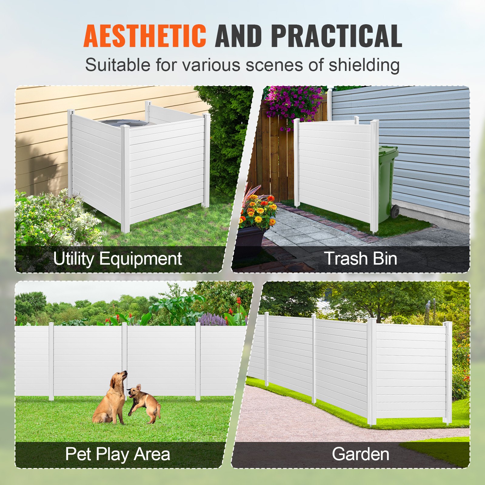 VEVOR Outdoor Privacy Screens, 50" W x 50" H Air Conditioner Fence Manual - Image 5