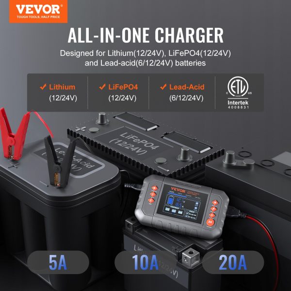 Chargeur De Batterie 10A 12V/24V - Mainteneur, Désulfateur - Pour Batteries Plomb, AGM, Moto