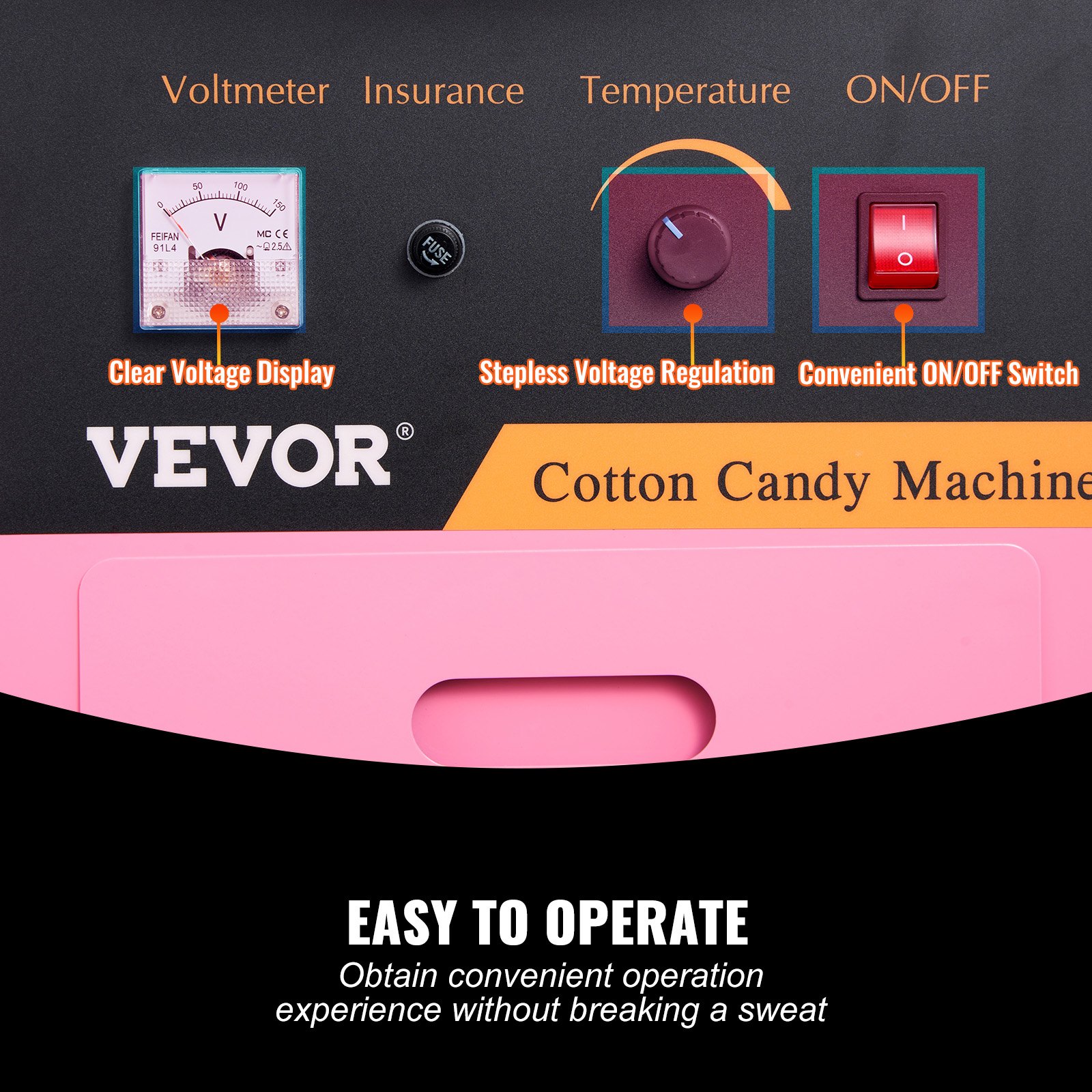 VEVOR Electric Cotton Candy Machine, 1000W Manual - Image 3