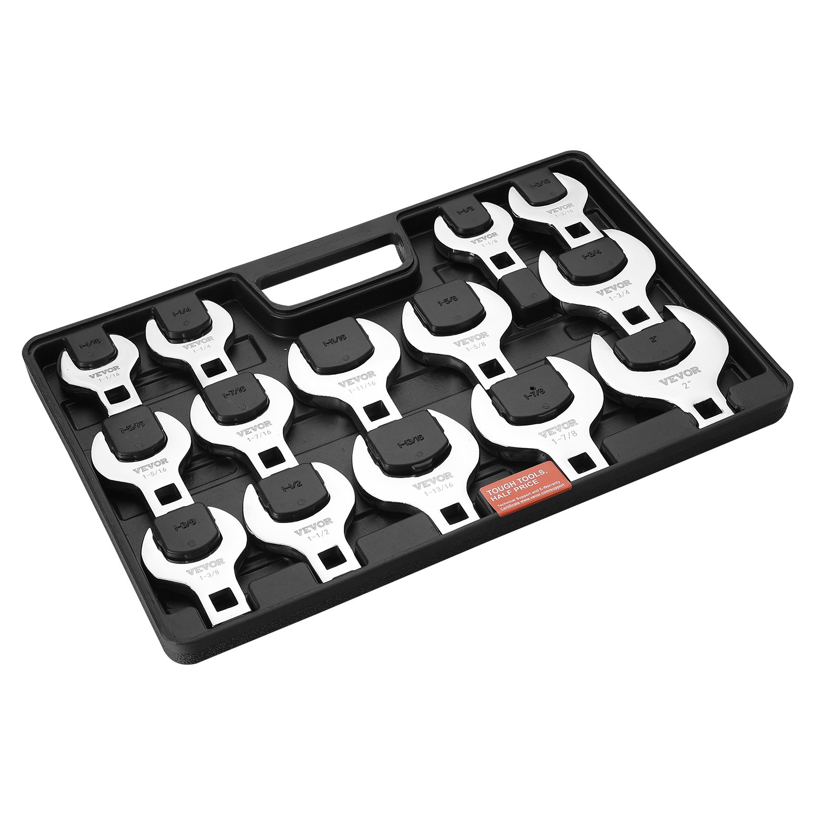 VEVOR Crowfoot Wrench Set, 1/2" Drive 14-Piece Manual