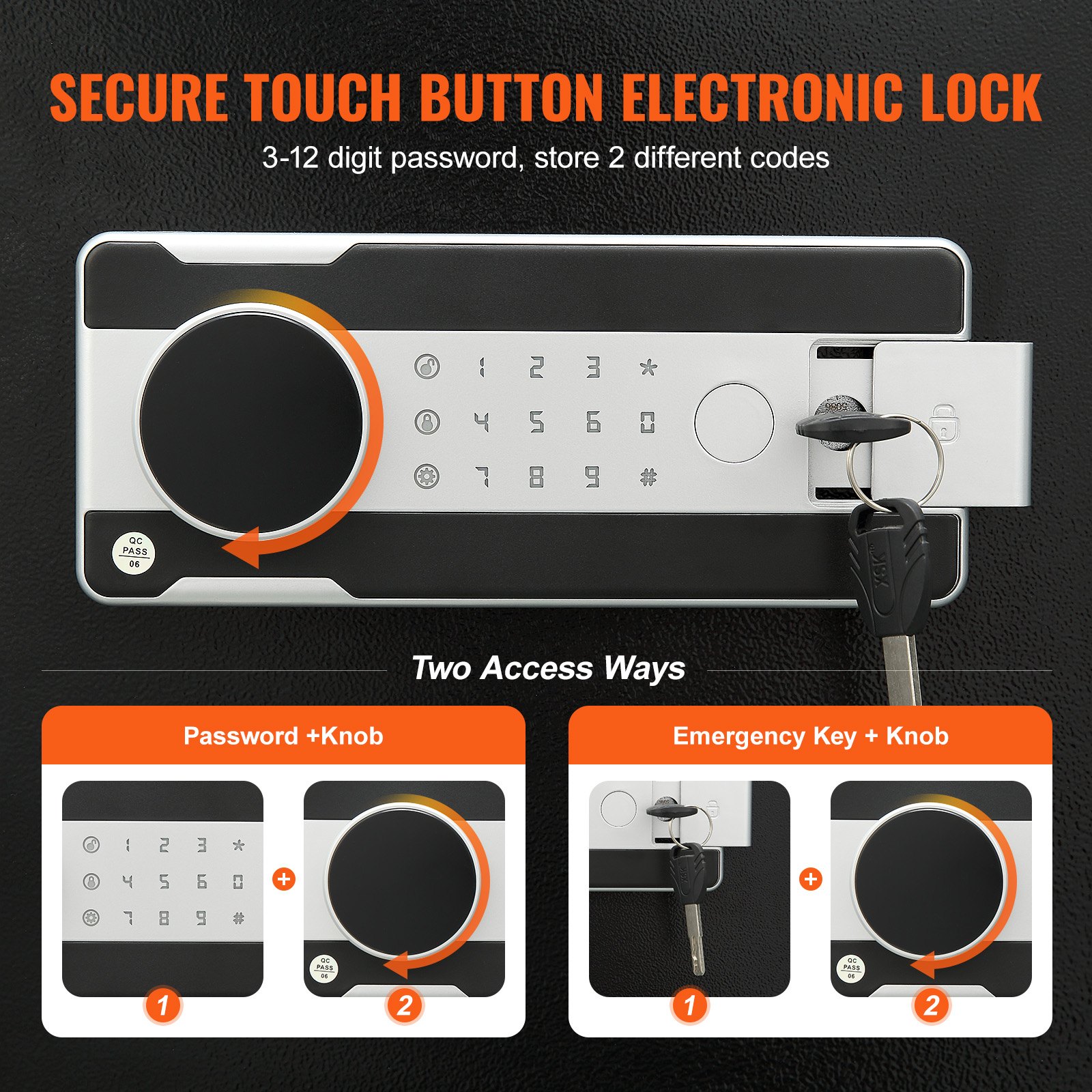 VEVOR 1.7 Cub Depository Safe, Deposit Safe with Drop Slot Manual - Image 4