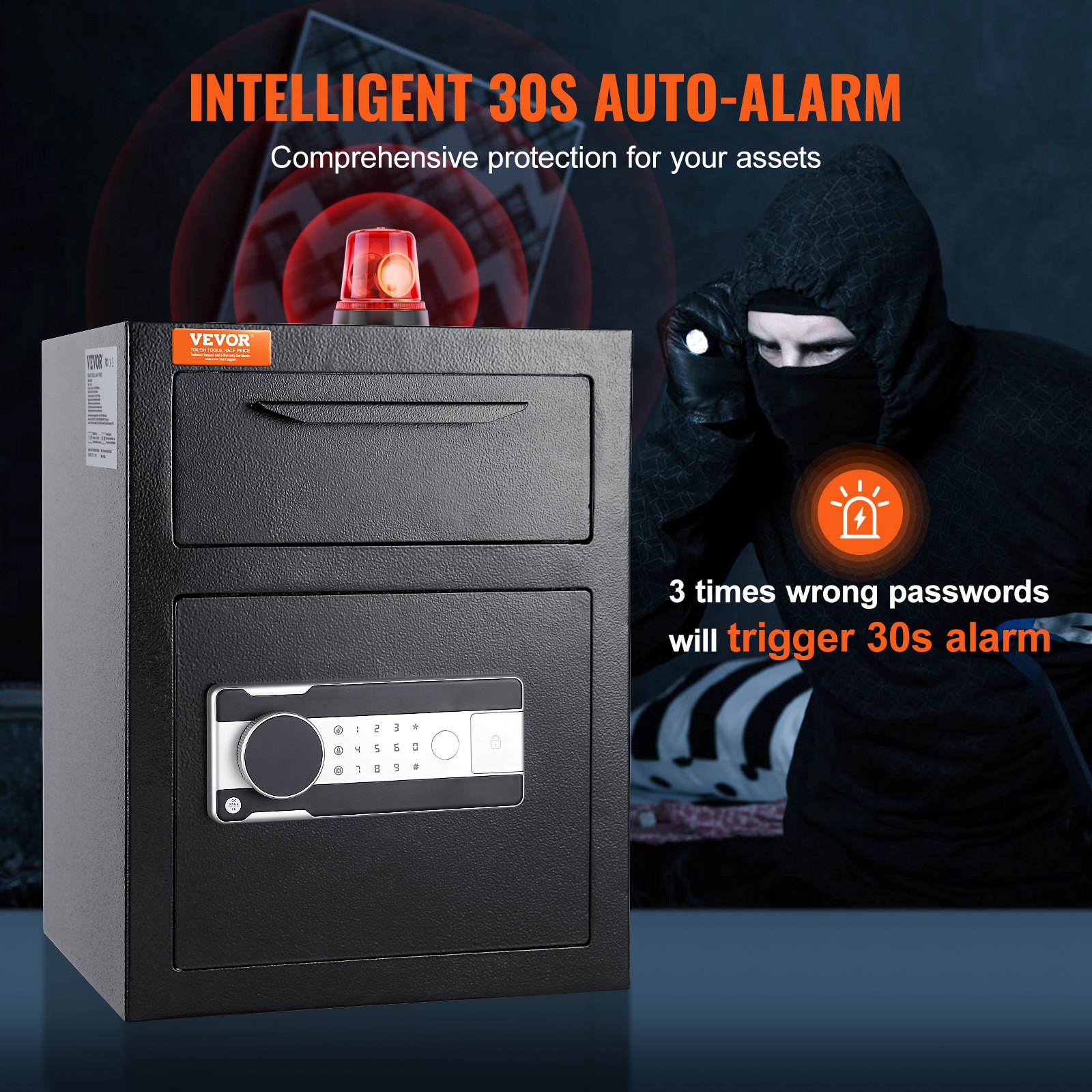 VEVOR 1.7 Cub Depository Safe, Deposit Safe with Drop Slot Manual - Image 5