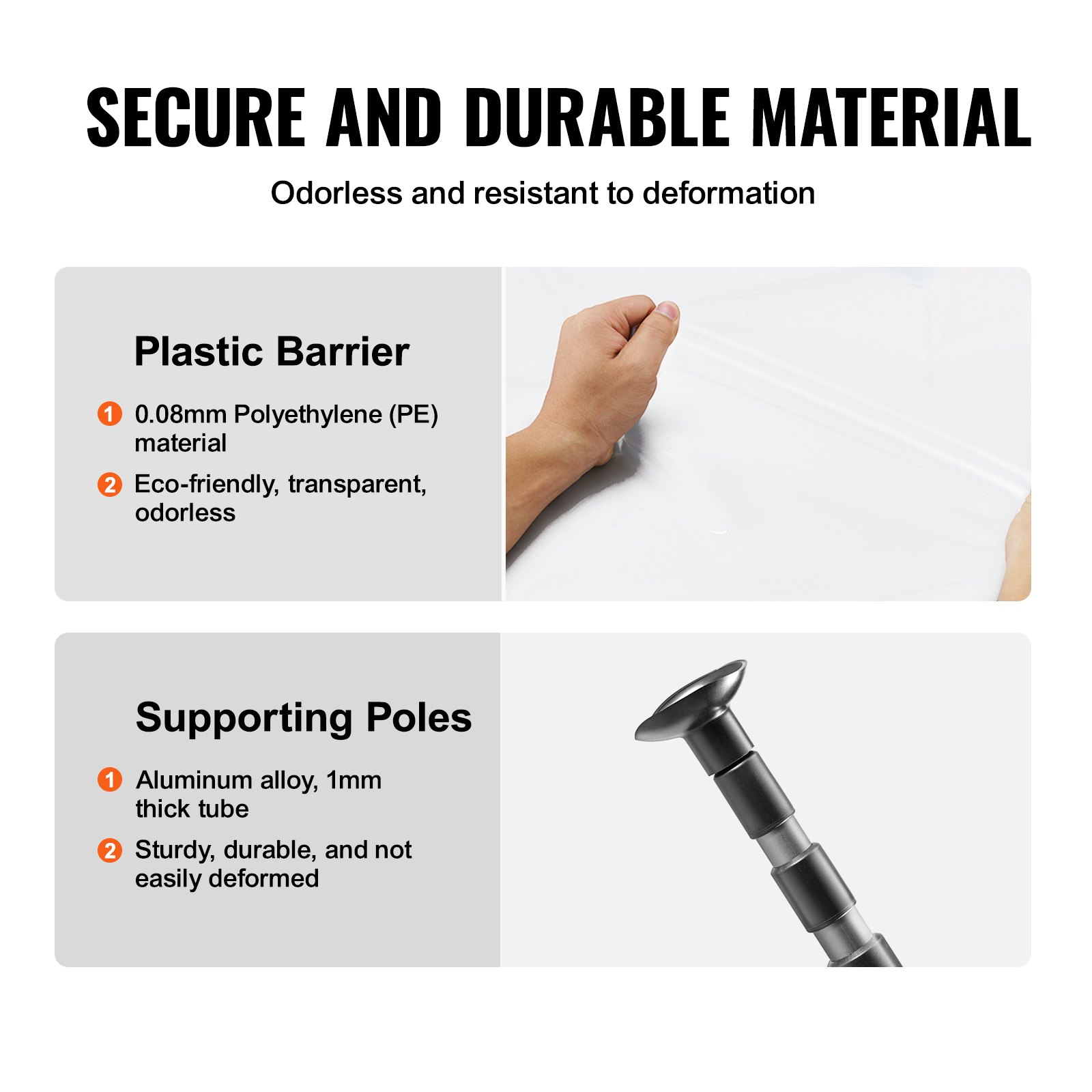 VEVOR Dust Barrier Poles 12 Ft with 4 Telescoping Poles Manual - Image 4