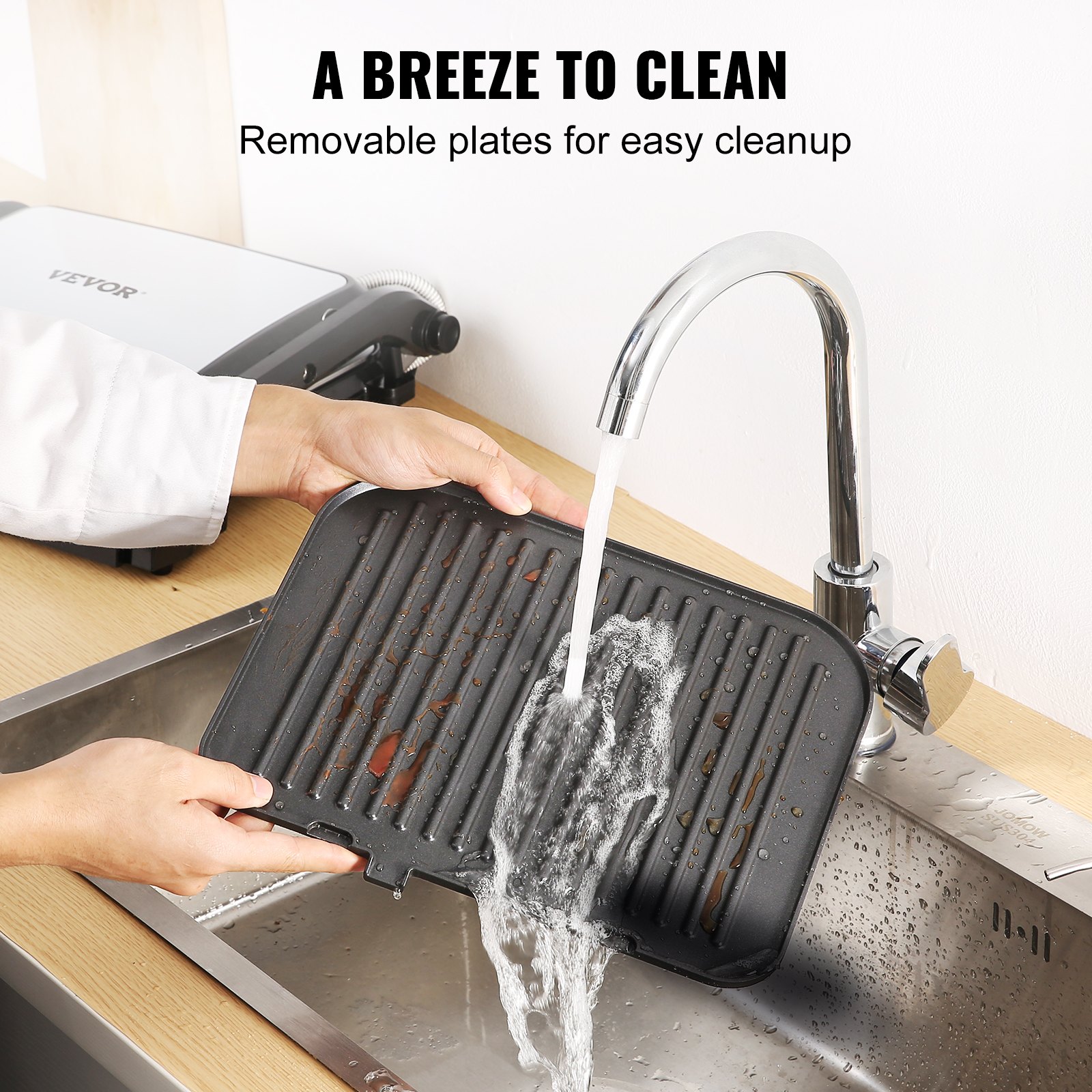 VEVOR 7 IN 1 Commercial Electric Griddle, 14.4" 1800W Manual - Image 5
