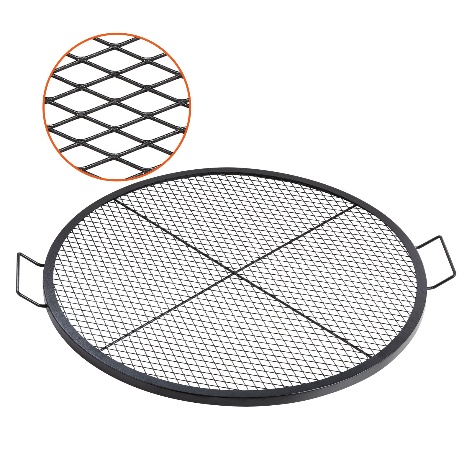 VEVOR X-Marks Fire Pit Grill Grate, Round Cooking Grate 36 Inch Black Manual