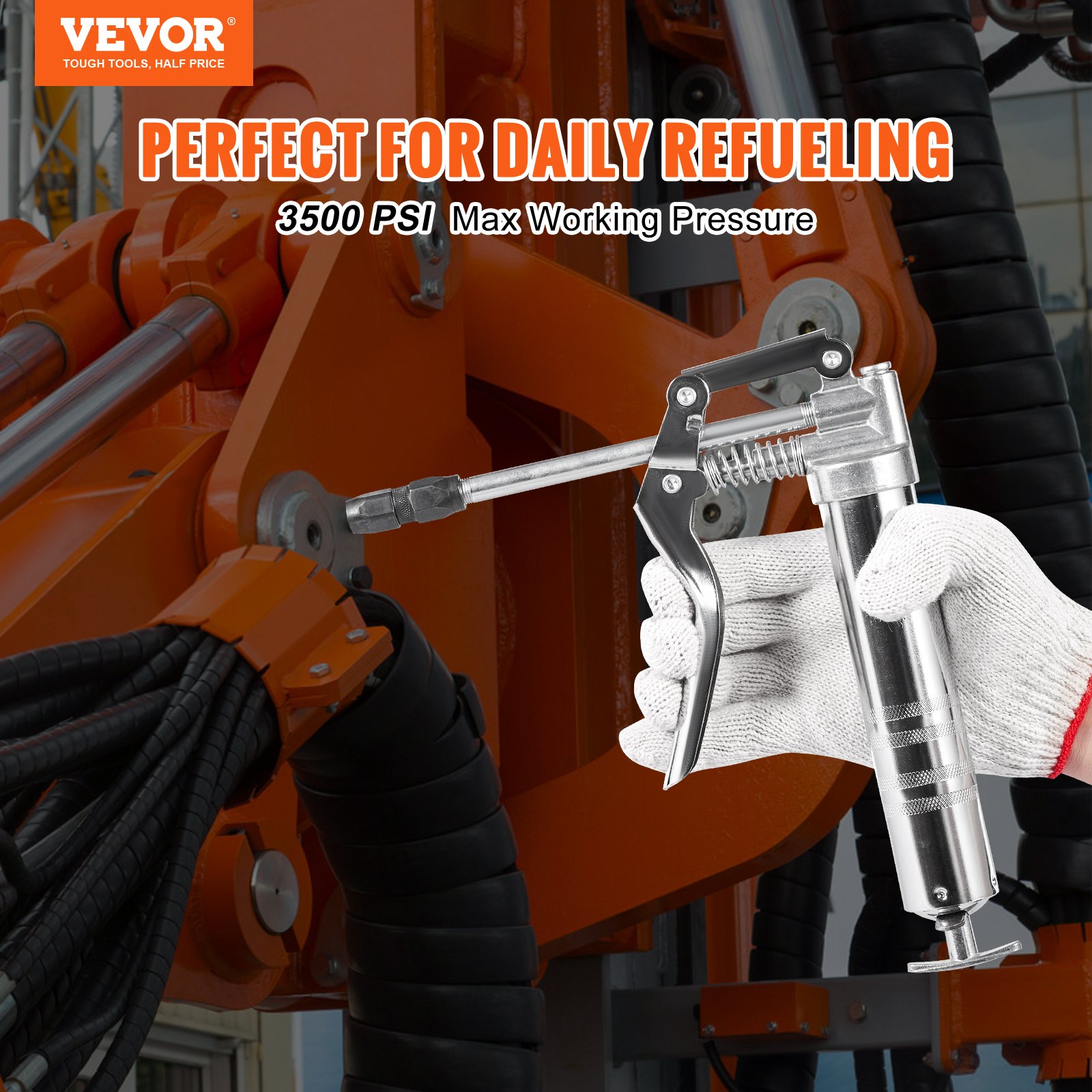 VEVOR Pistol Grip Grease Gun, 3500 PSI, 4 OZ / 120 CC Capacity Manual - Image 2