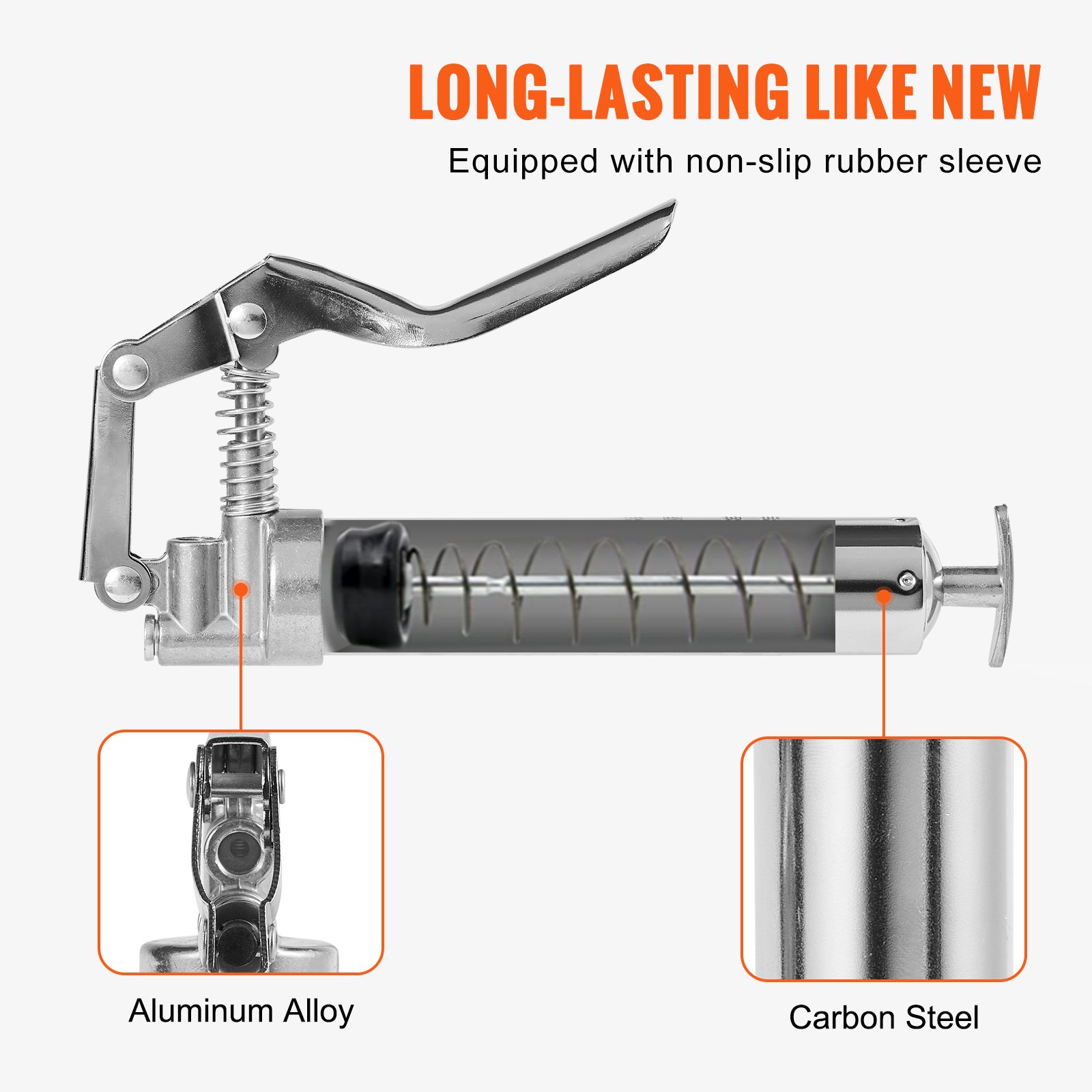 VEVOR Pistol Grip Grease Gun, 3500 PSI, 4 OZ / 120 CC Capacity Manual - Image 3