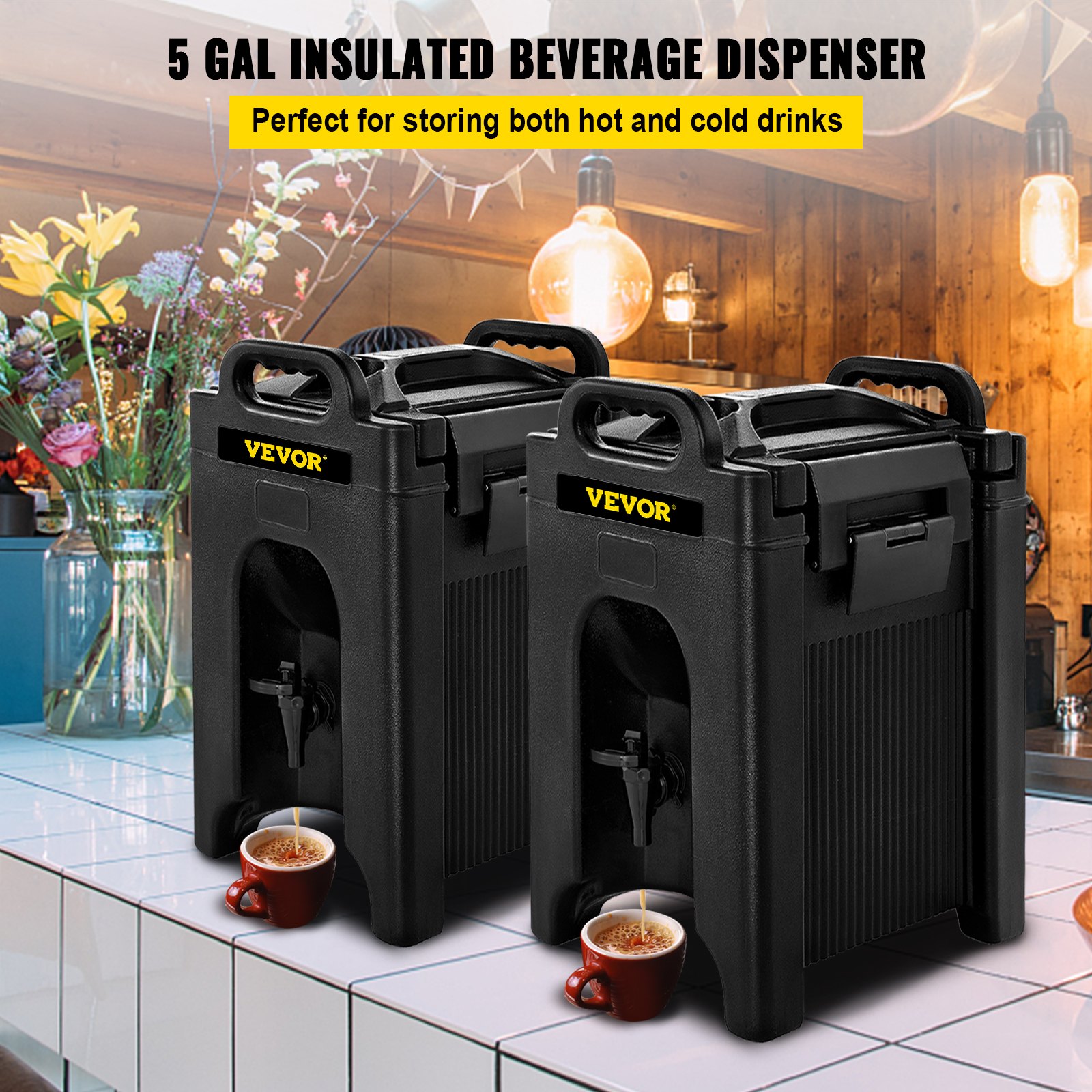 VEVOR Insulated Beverage Dispenser 2 PCS, 10 Gal, Black Manual - Image 2
