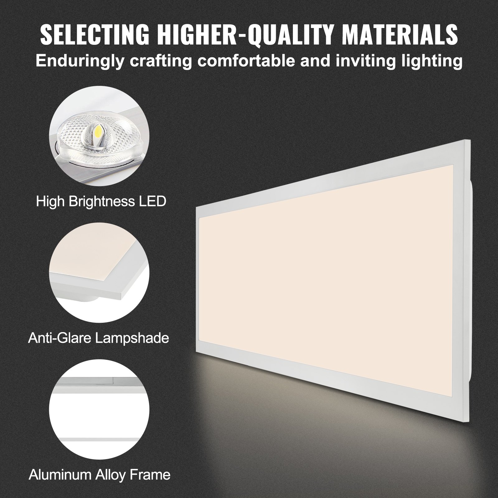 VEVOR 2 Pack 1x4 FT LED fladskærmslys, 6600LM 55W Manual - Billede 4